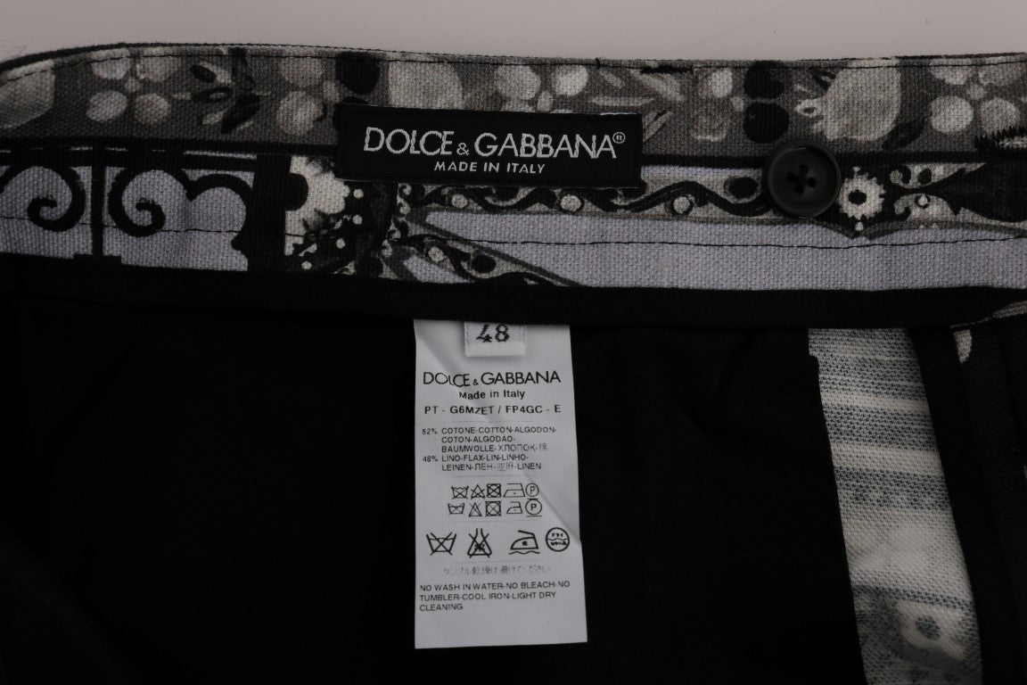 Dolce & Gabbana Multicolor Dragon Print Capri Pants - DEA STILOSA MILANO