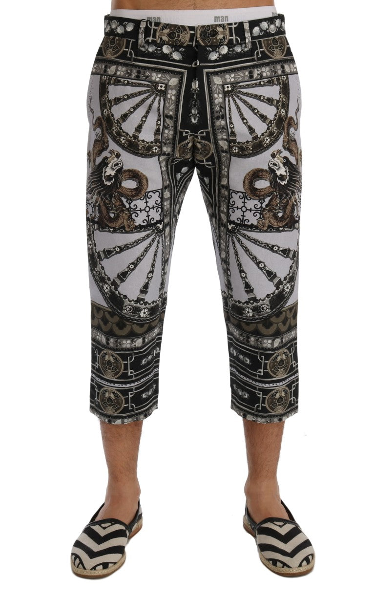Dolce & Gabbana Multicolor Dragon Print Capri Pants - DEA STILOSA MILANO
