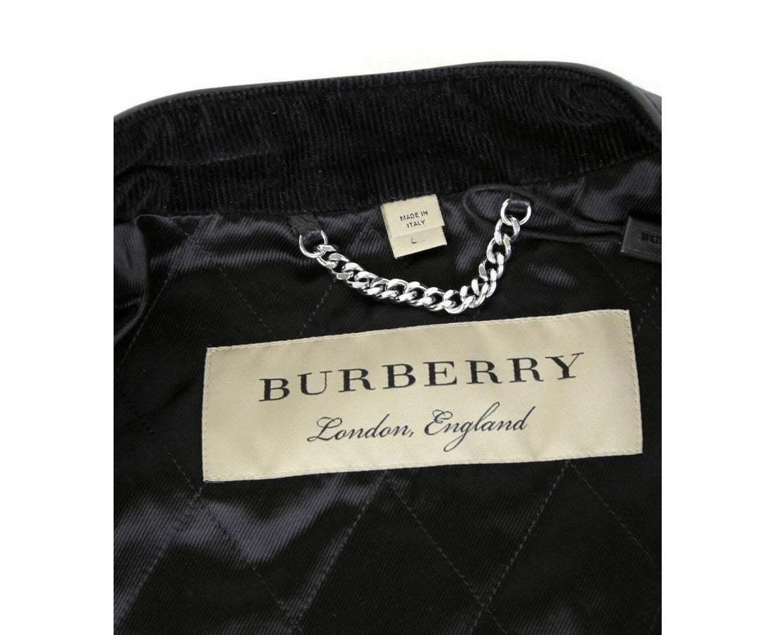 Burberry Burberry Men's Black Leather Diamond Quilted Biker Jacket - DEA STILOSA MILANO