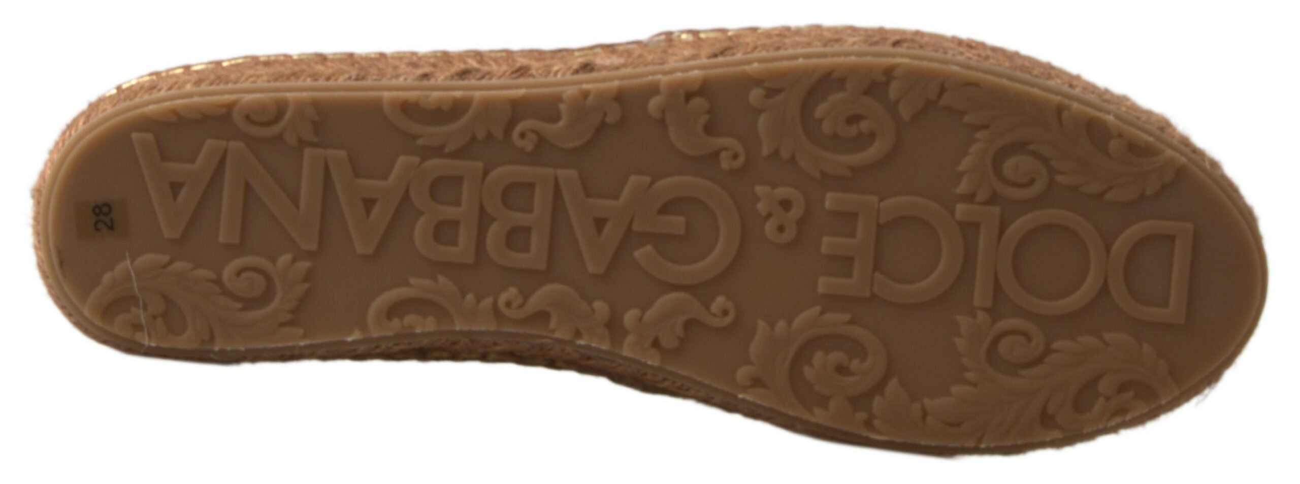 Dolce & Gabbana Gold Leather D&G Loafers Flats Espadrille Shoes - DEA STILOSA MILANO