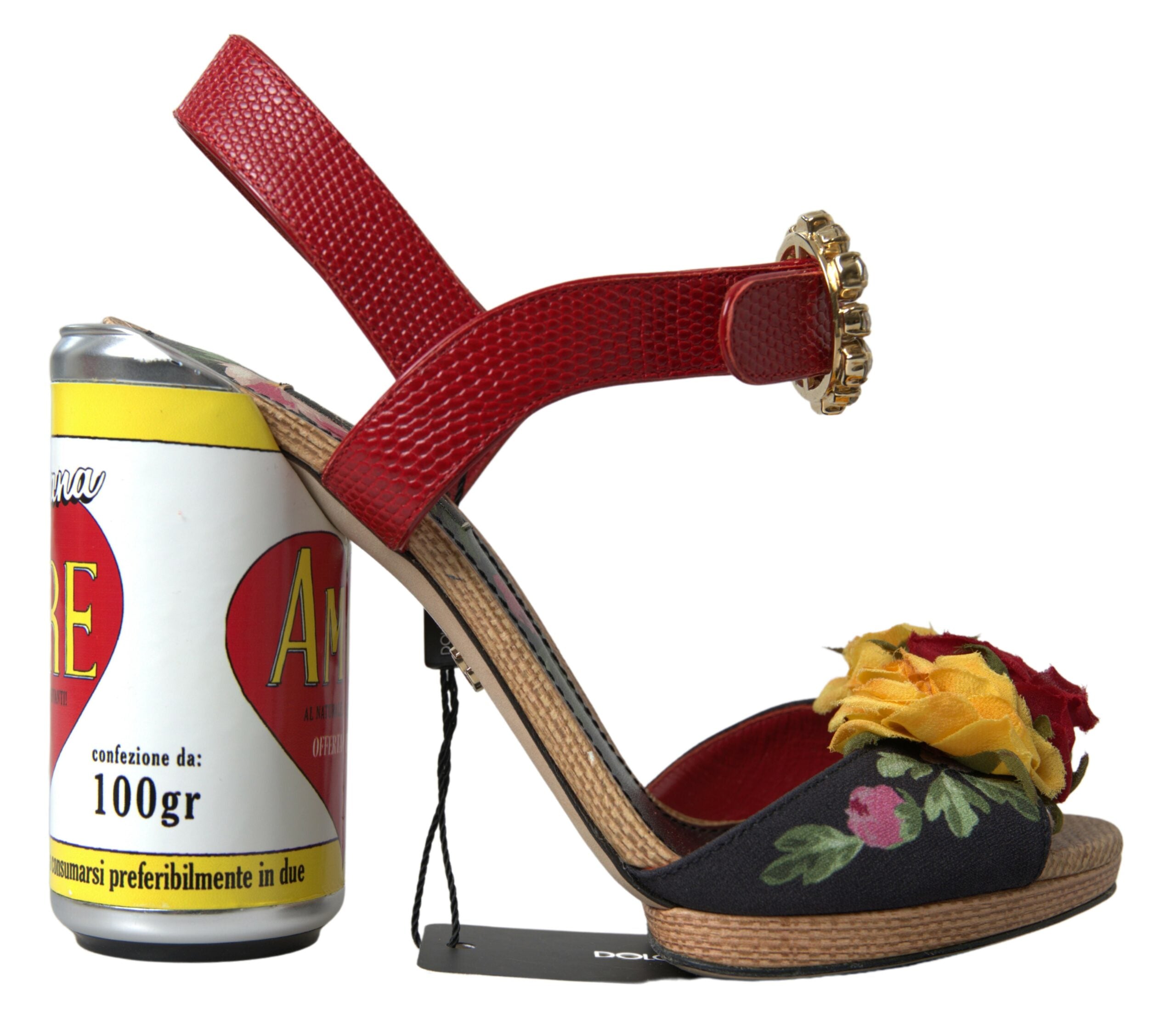 Dolce & Gabbana Multicolor Crystal Leather Amore Heels Sandals - DEA STILOSA MILANO
