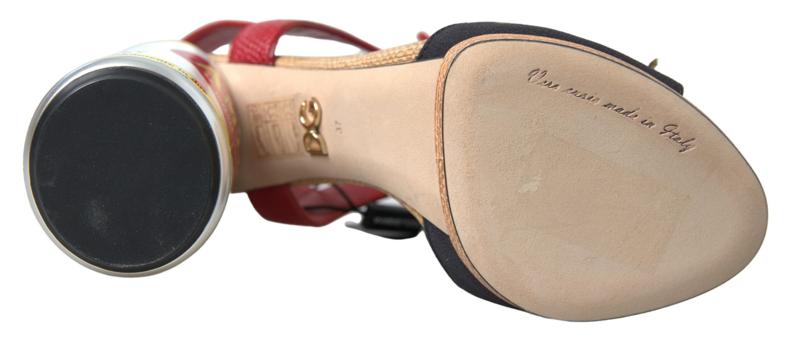 Dolce & Gabbana Multicolor Crystal Leather Amore Heels Sandals - DEA STILOSA MILANO