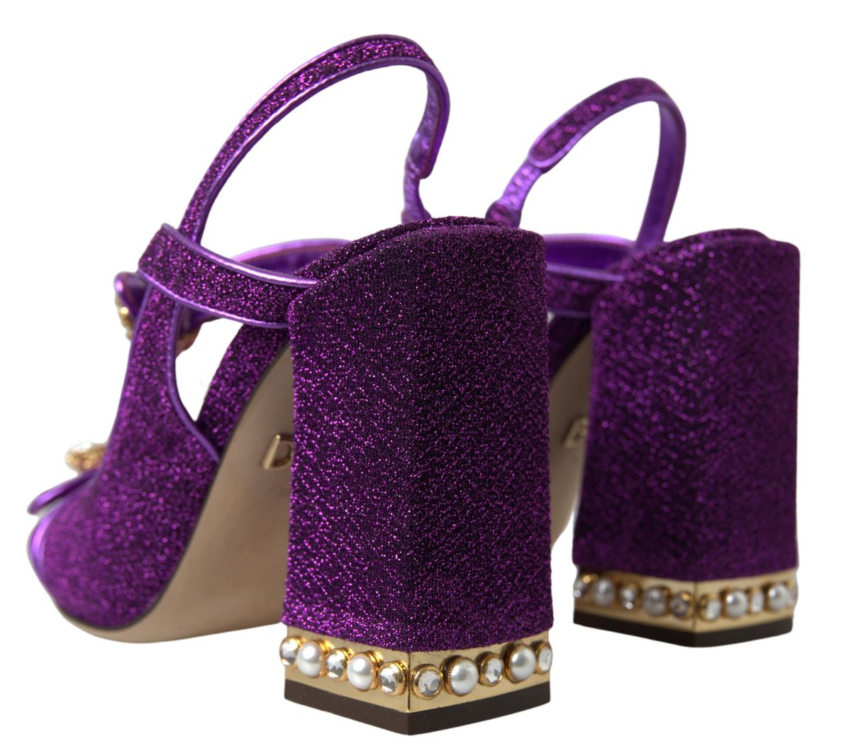 Dolce & Gabbana Purple Ankle Strap Sandals Crystal Shoes - DEA STILOSA MILANO