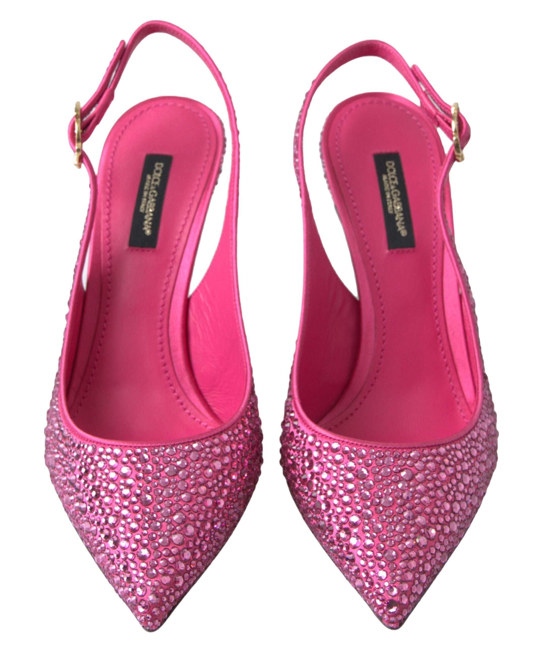 Dolce & Gabbana Pink Slingbacks Crystal Pumps Shoes - DEA STILOSA MILANO