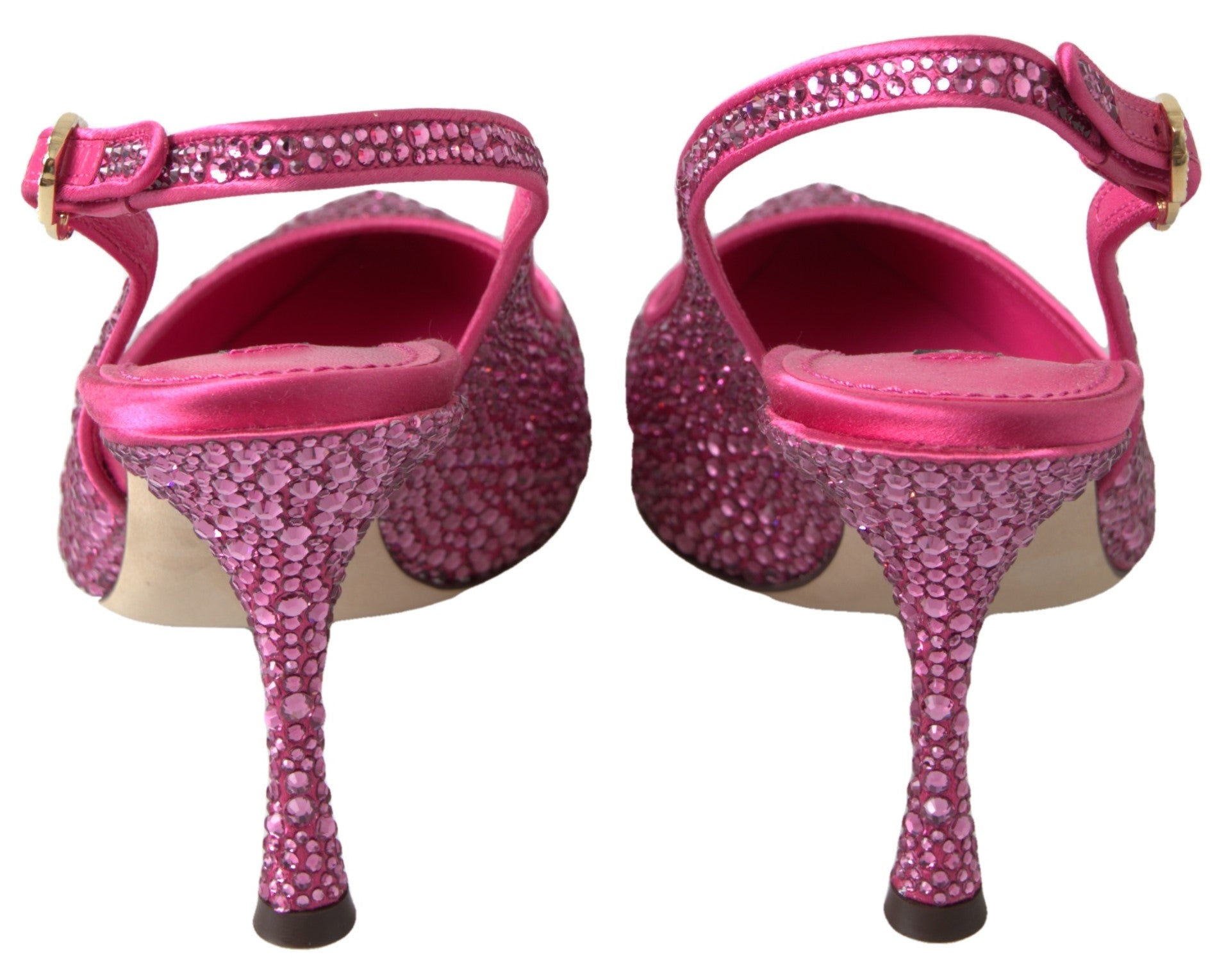 Dolce & Gabbana Pink Slingbacks Crystal Pumps Shoes - DEA STILOSA MILANO