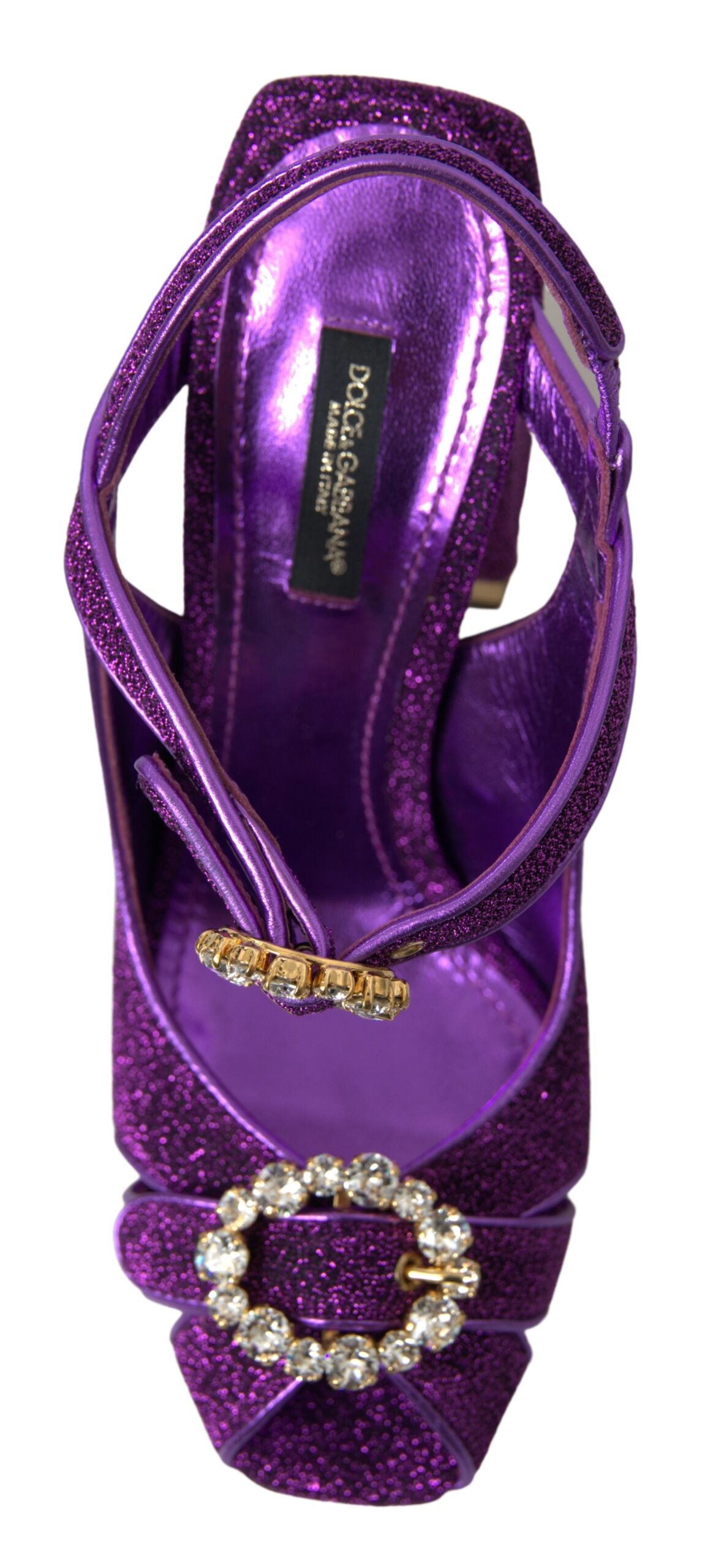 Dolce & Gabbana Purple Ankle Strap Sandals Crystal Shoes - DEA STILOSA MILANO