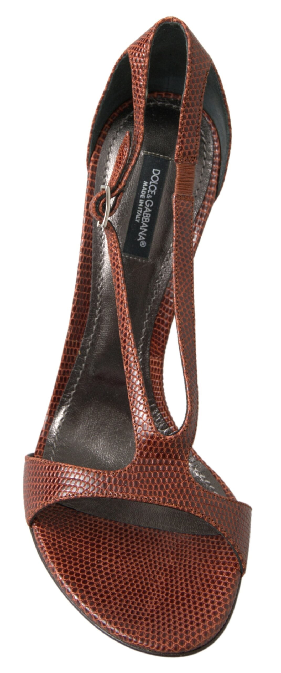 Dolce & Gabbana Brown Leather High Heels Sandals Shoes - DEA STILOSA MILANO