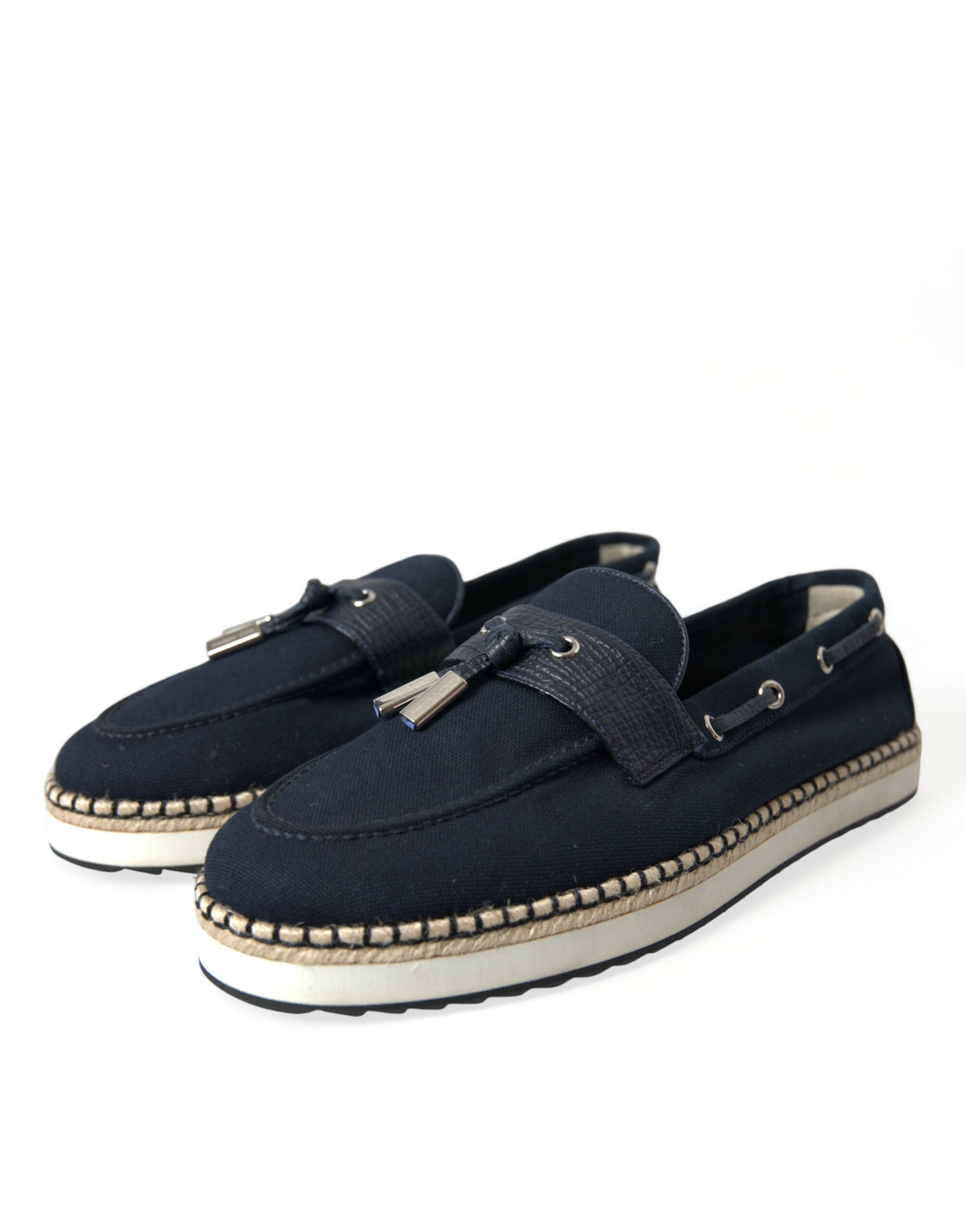 Dolce & Gabbana Navy Blue Slip On Men Moccasin Loafers Shoes - DEA STILOSA MILANO