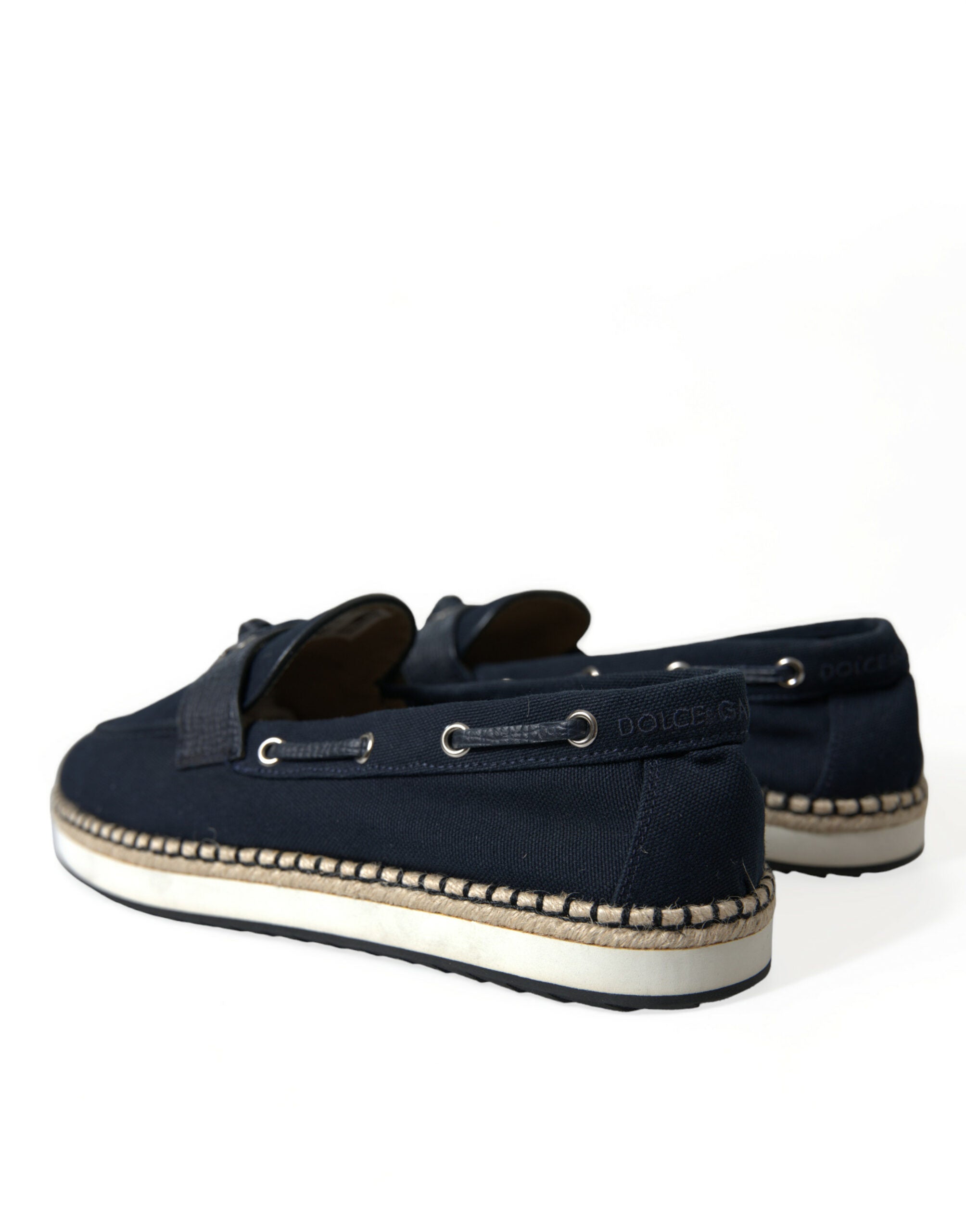 Dolce & Gabbana Navy Blue Slip On Men Moccasin Loafers Shoes - DEA STILOSA MILANO