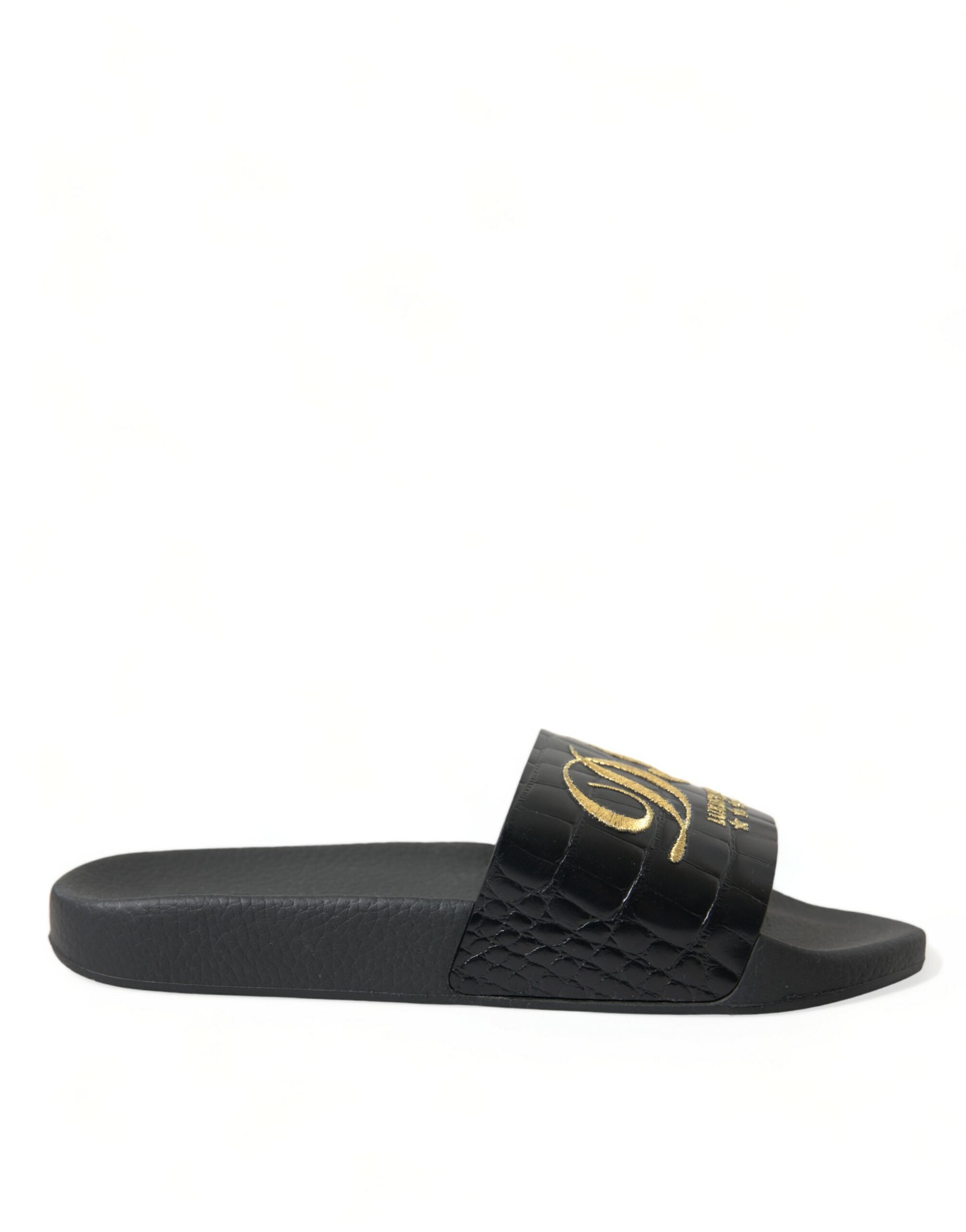 Dolce & Gabbana Black Luxury Hotel Beachwear Sandals Shoes - DEA STILOSA MILANO