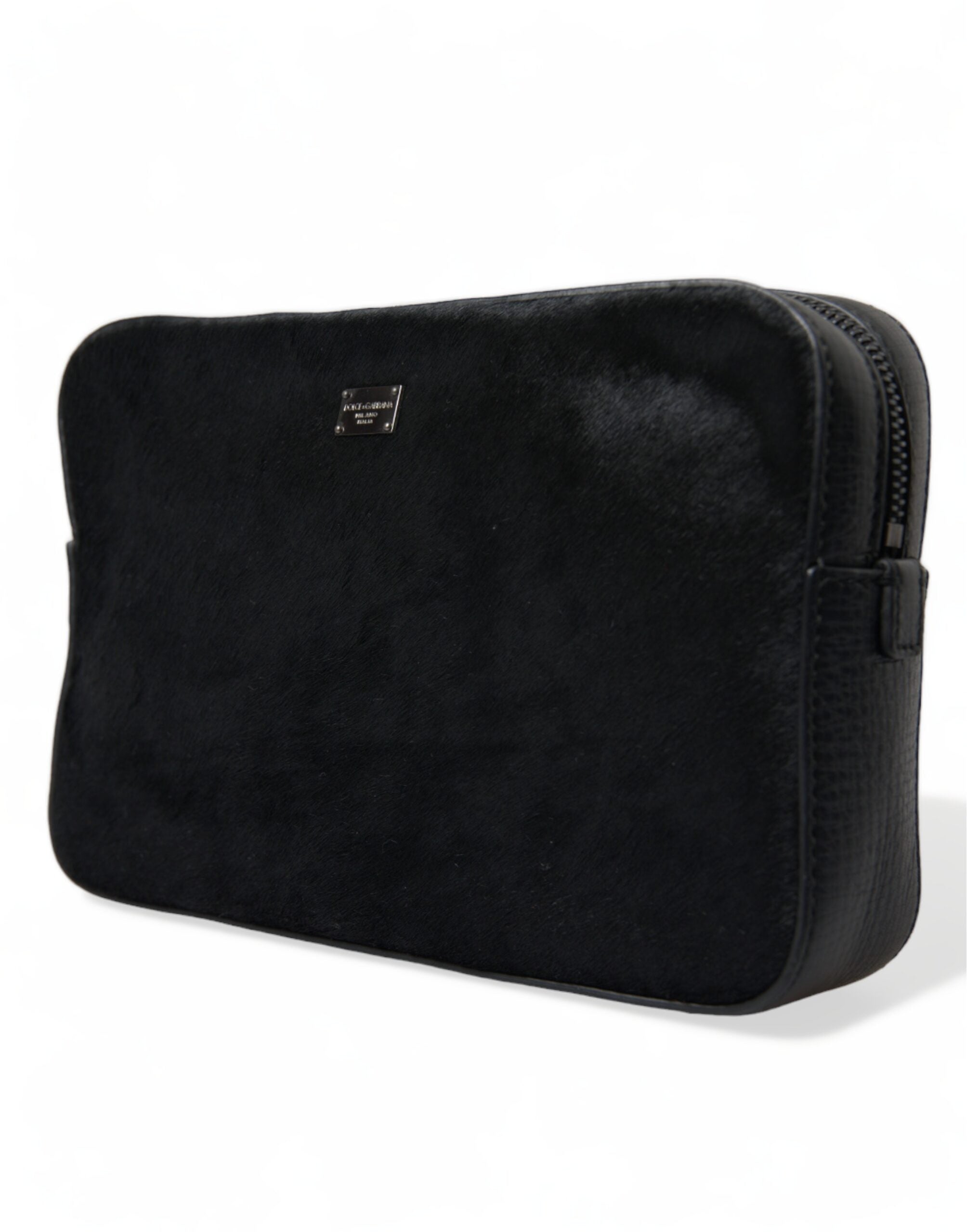 Dolce & Gabbana Black Calfskin Leather Bee Embellished Clutch Bag - DEA STILOSA MILANO