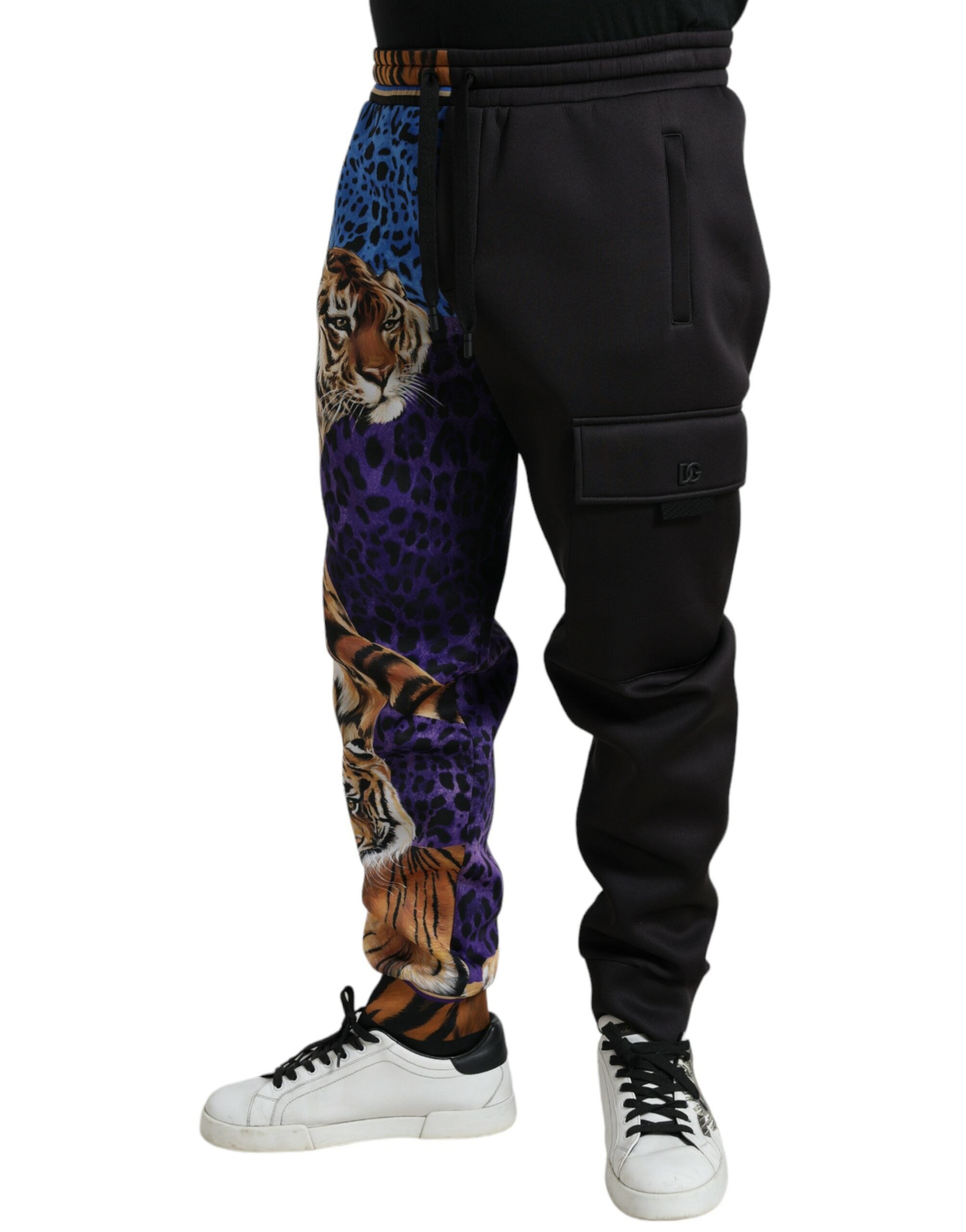 Dolce & Gabbana Black Blue Leopard Print Trouser Jogger Pants - DEA STILOSA MILANO