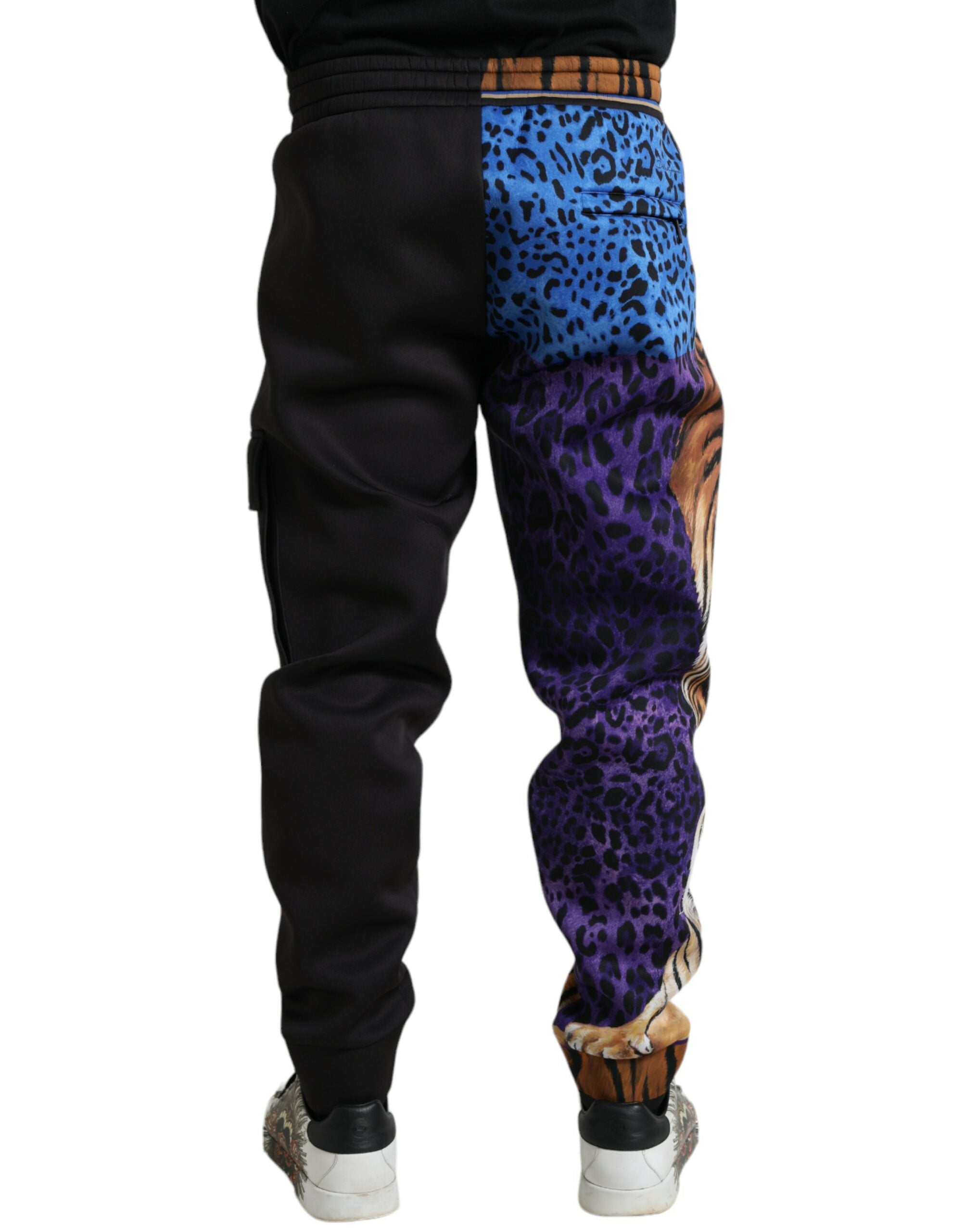Dolce & Gabbana Black Blue Leopard Print Trouser Jogger Pants - DEA STILOSA MILANO