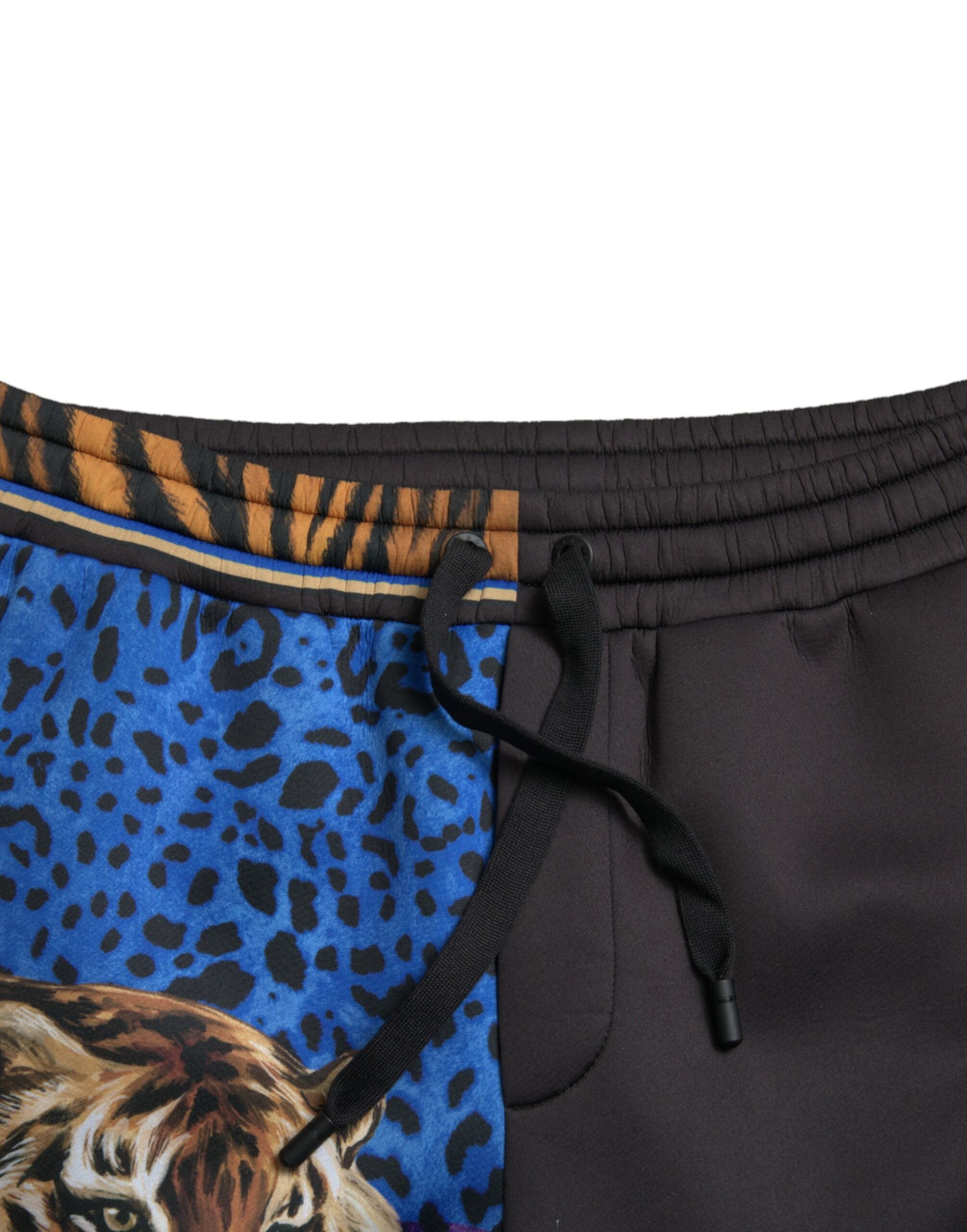 Dolce & Gabbana Black Blue Leopard Print Trouser Jogger Pants - DEA STILOSA MILANO