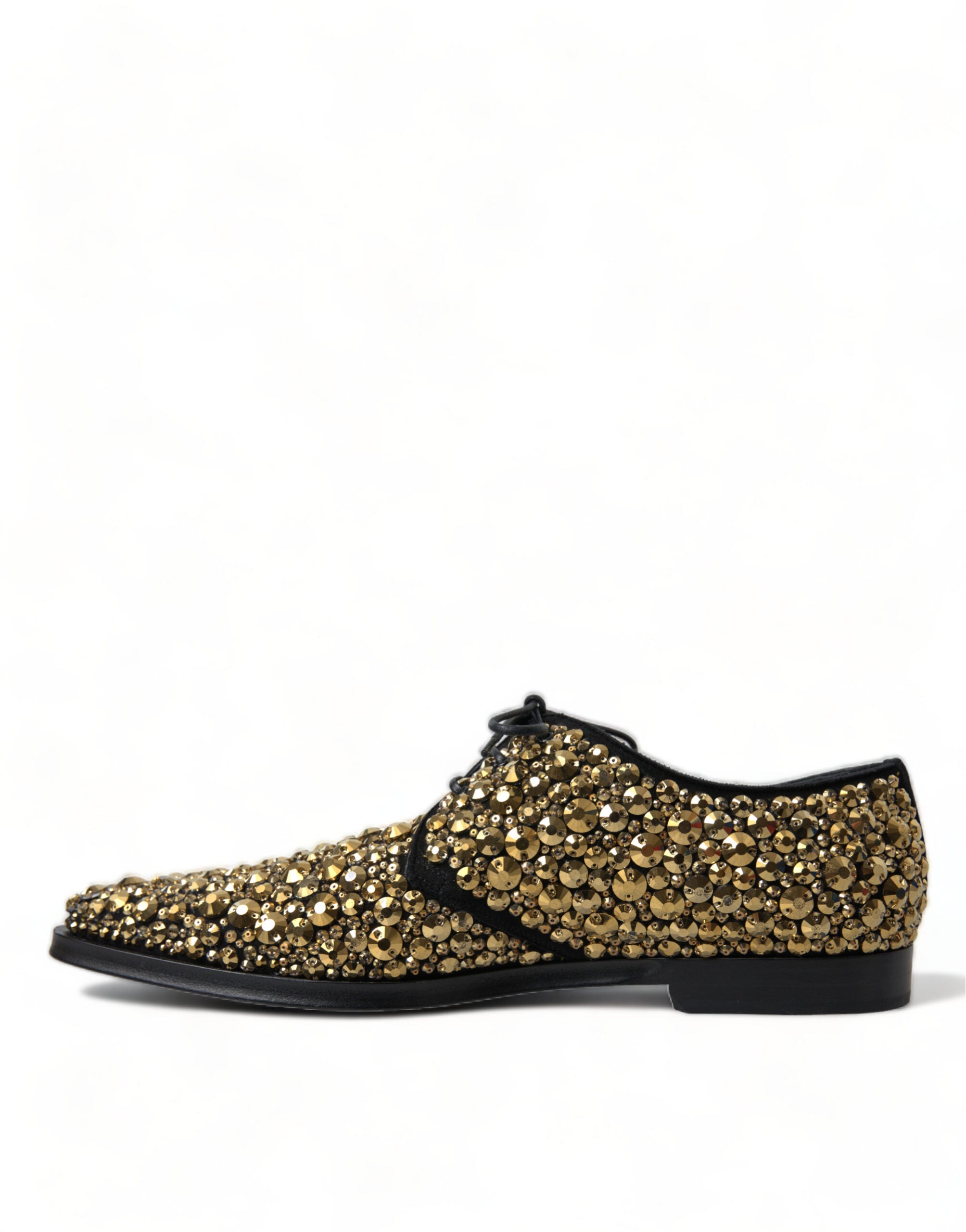 Dolce & Gabbana Black Gold Embellished Derby Dress Shoes - DEA STILOSA MILANO
