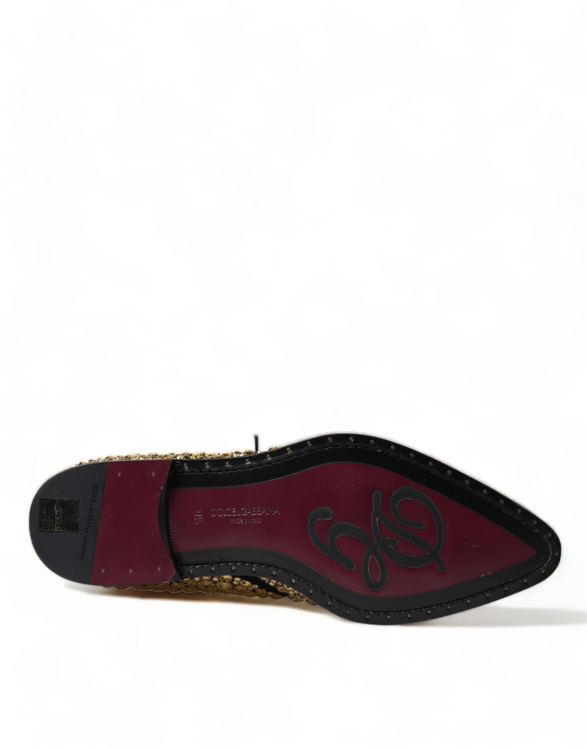 Dolce & Gabbana Black Gold Embellished Derby Dress Shoes - DEA STILOSA MILANO