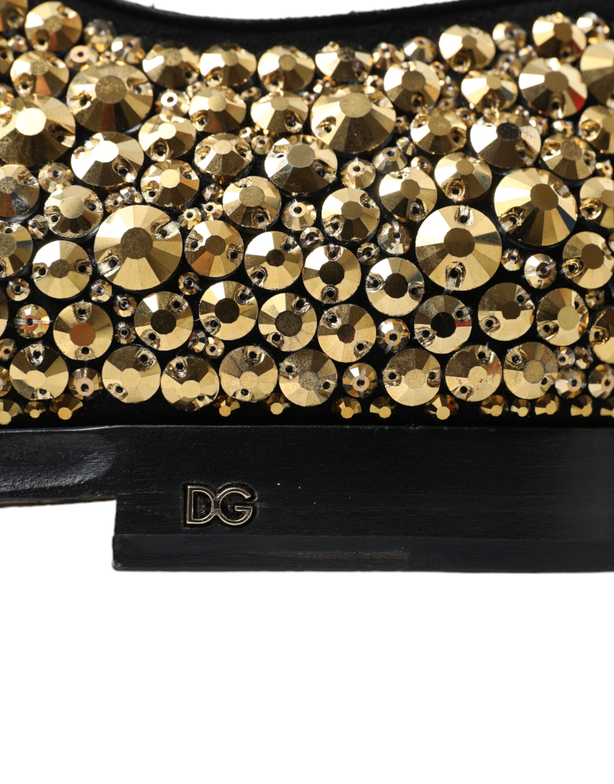 Dolce & Gabbana Black Gold Embellished Derby Dress Shoes - DEA STILOSA MILANO