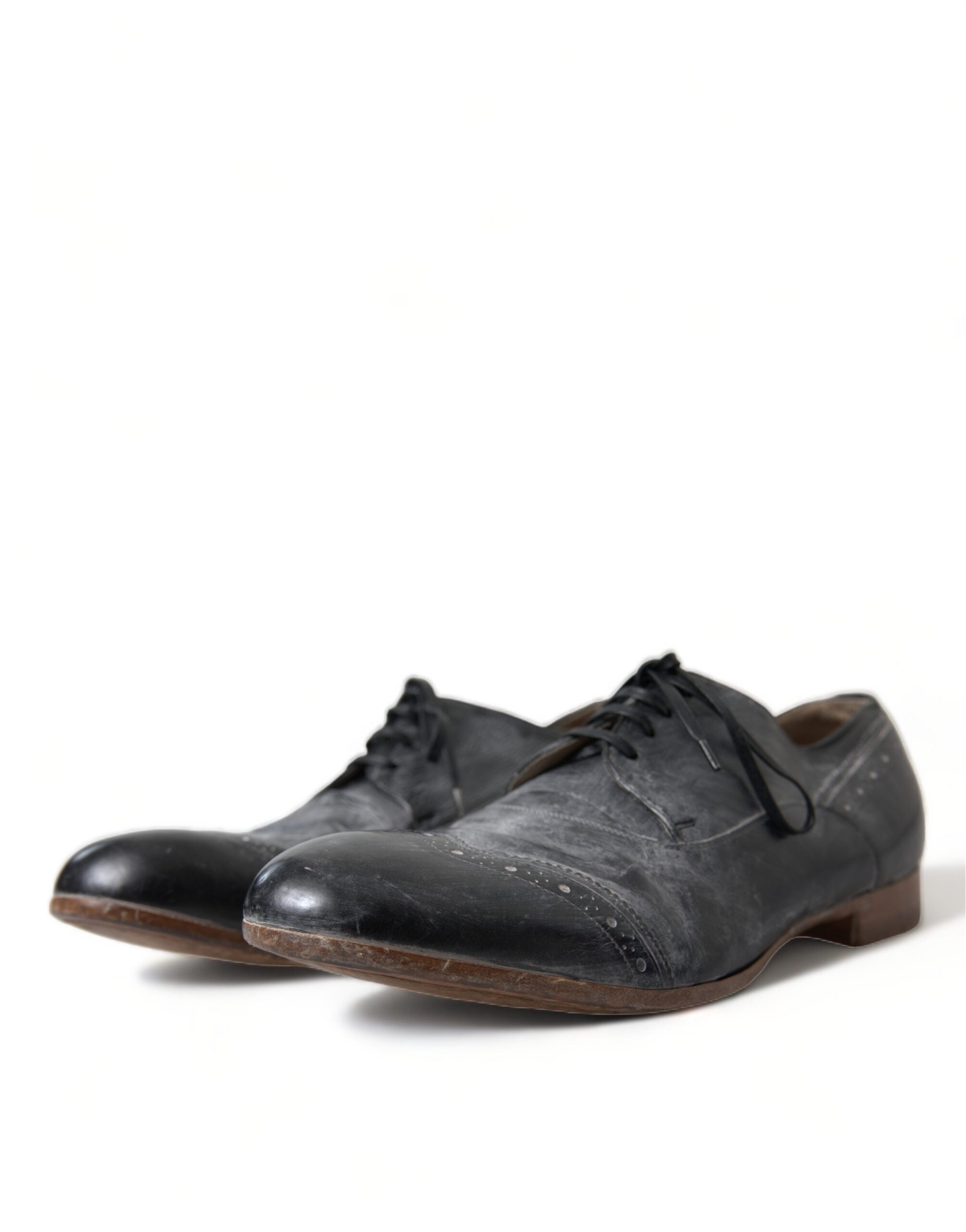 Dolce & Gabbana Black Leather Lace Up Formal Derby Dress Shoes - DEA STILOSA MILANO