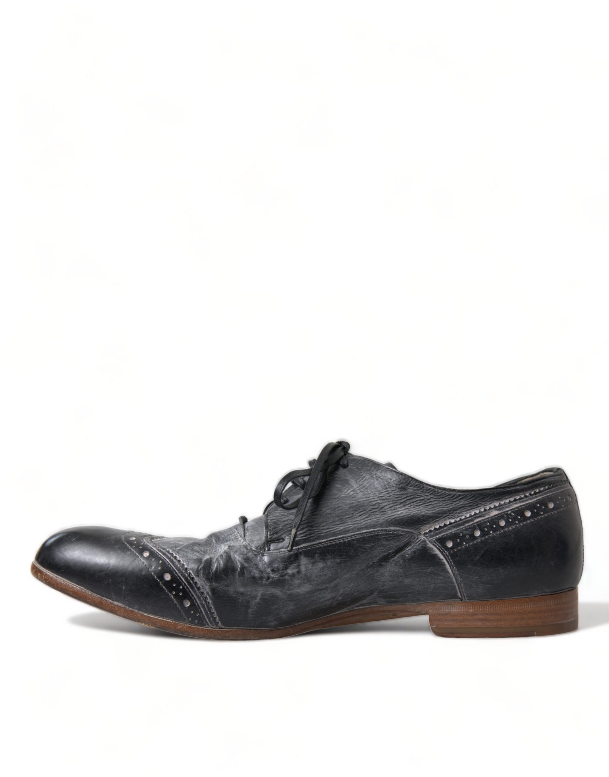 Dolce & Gabbana Black Leather Lace Up Formal Derby Dress Shoes - DEA STILOSA MILANO