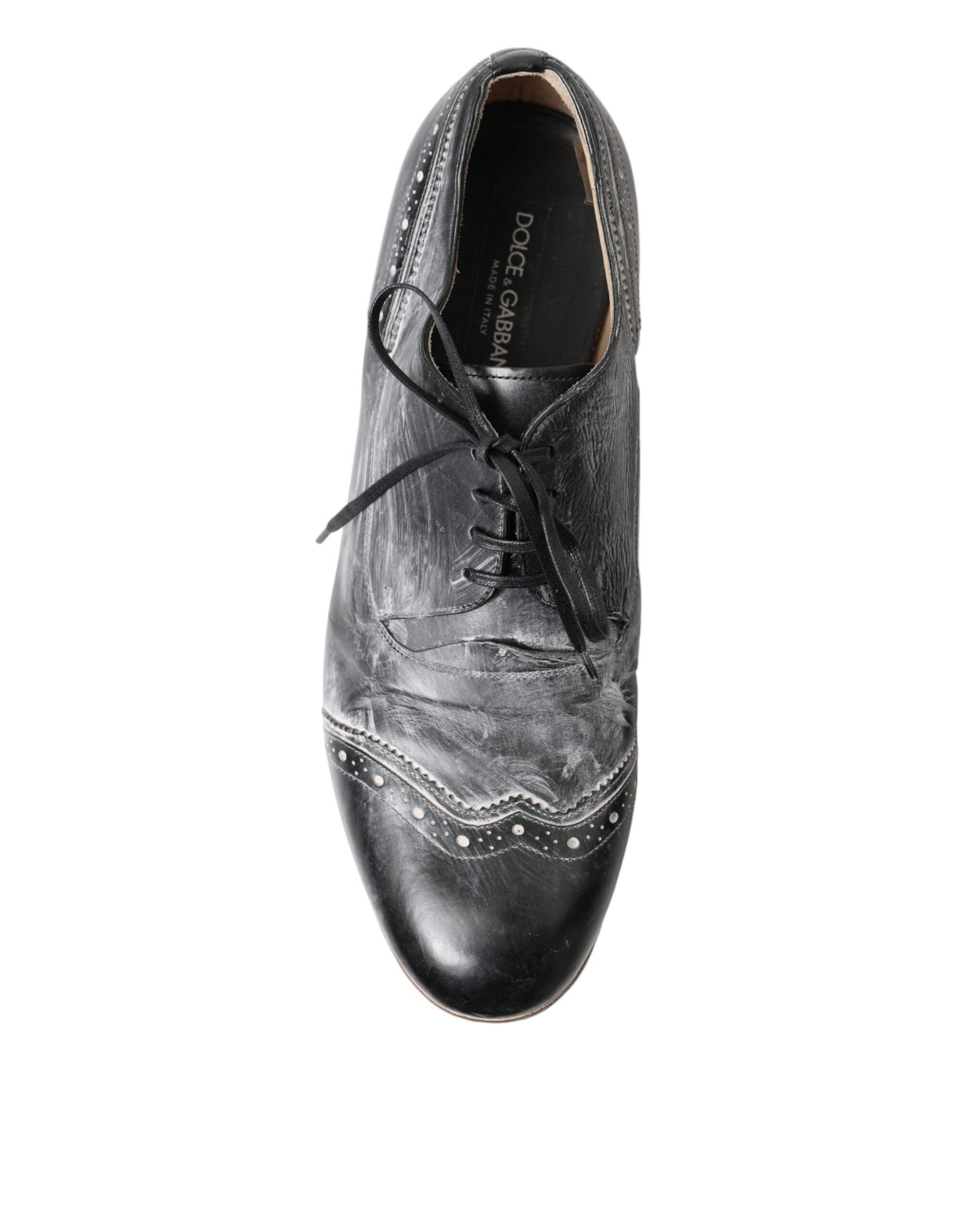 Dolce & Gabbana Black Leather Lace Up Formal Derby Dress Shoes - DEA STILOSA MILANO