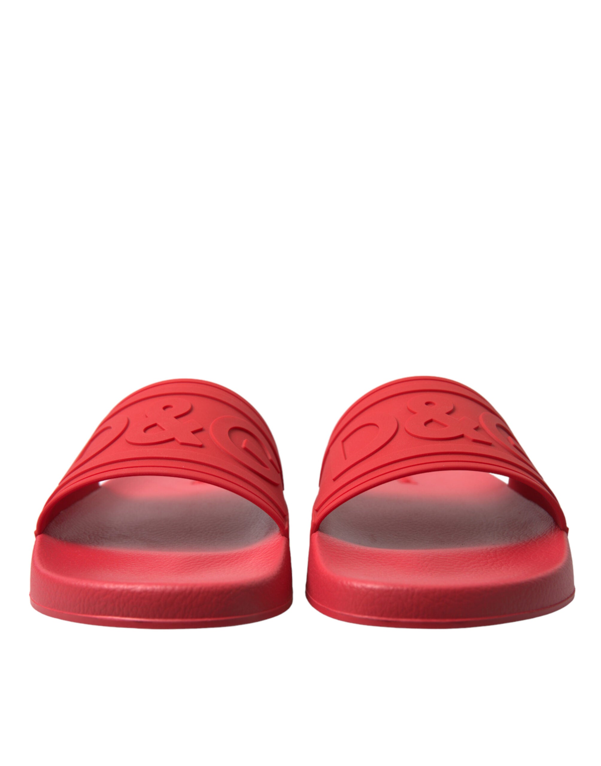 Dolce & Gabbana Red Rubber Summer Beach Slides Sandals - DEA STILOSA MILANO