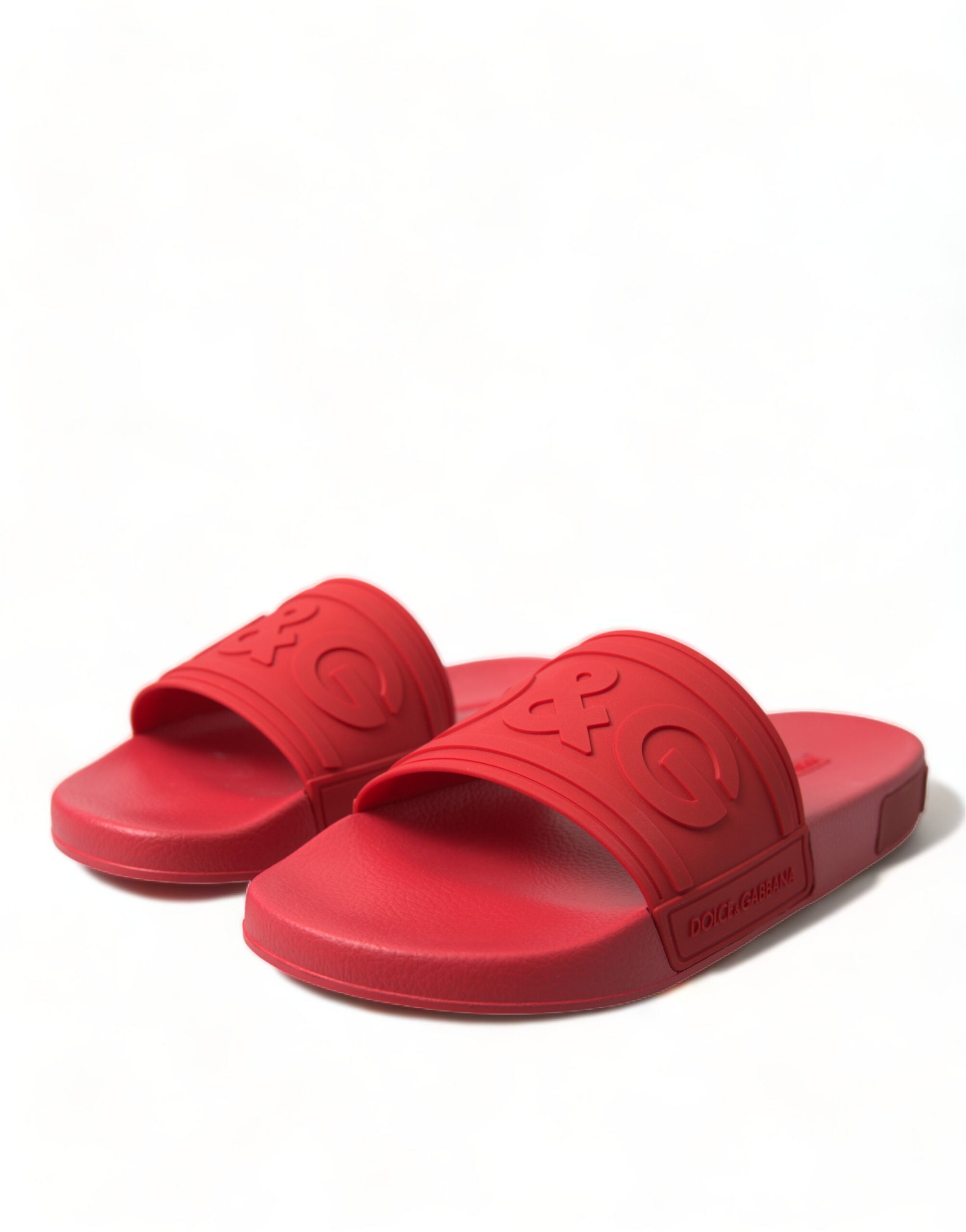 Dolce & Gabbana Red Rubber Summer Beach Slides Sandals - DEA STILOSA MILANO
