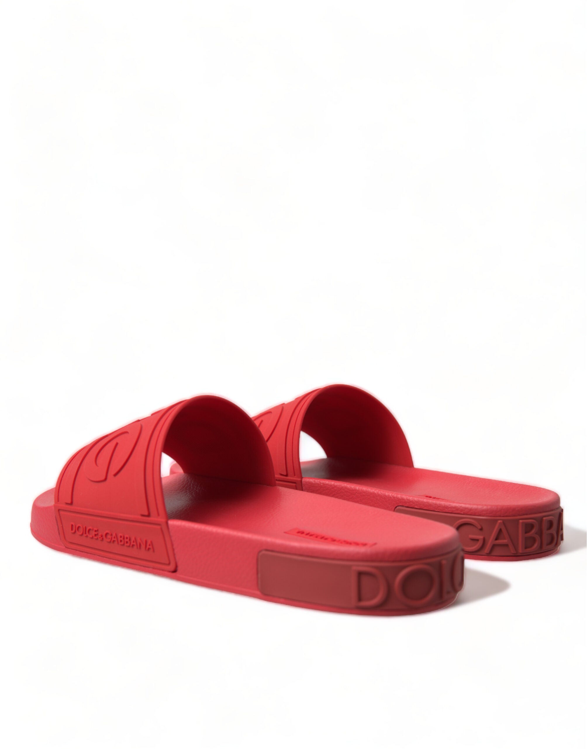 Dolce & Gabbana Red Rubber Summer Beach Slides Sandals - DEA STILOSA MILANO