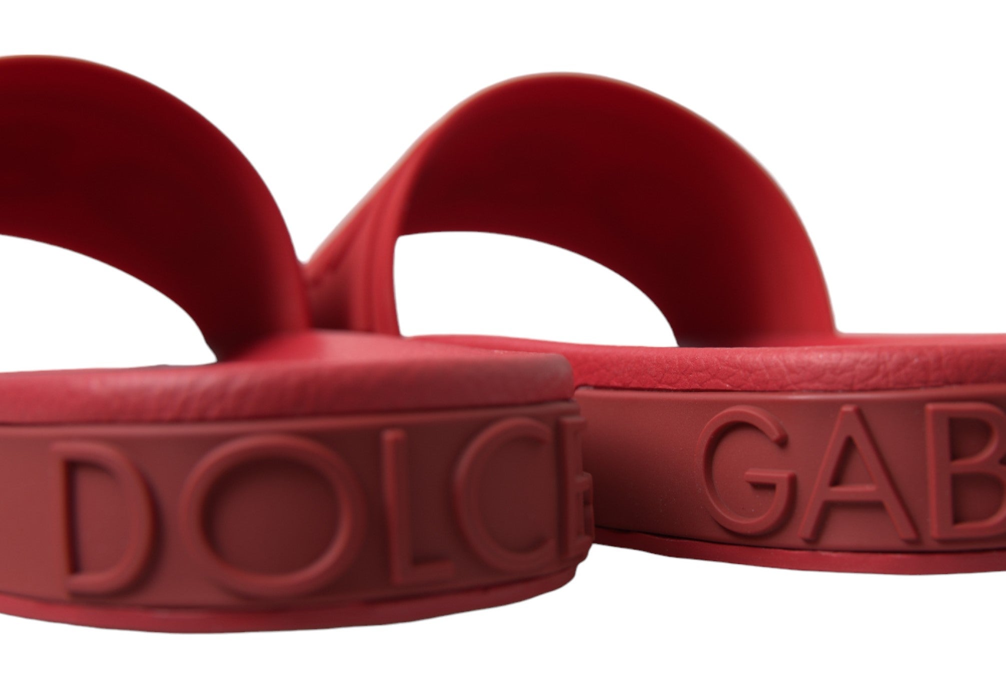 Dolce & Gabbana Red Rubber Summer Beach Slides Sandals - DEA STILOSA MILANO