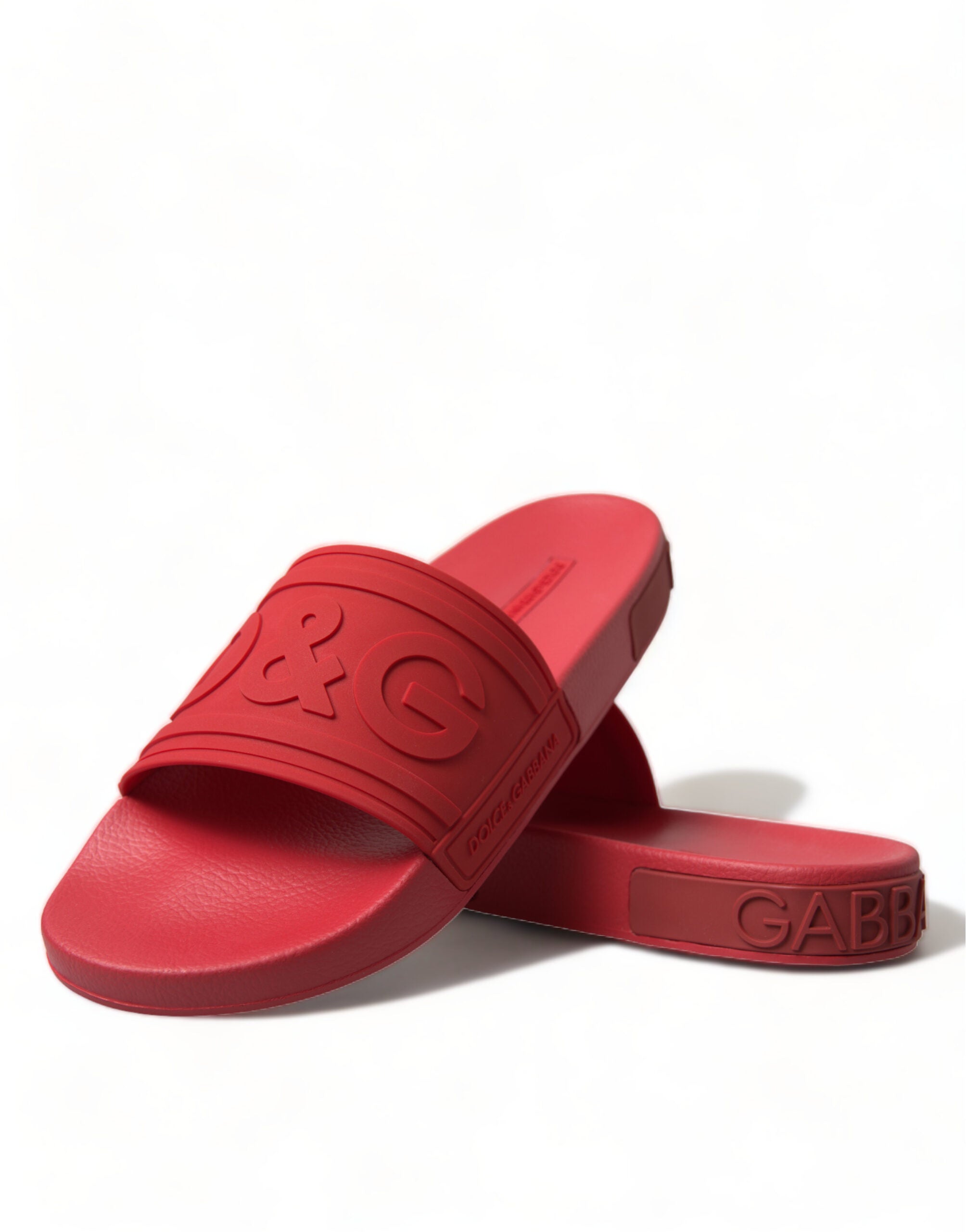 Dolce & Gabbana Red Rubber Summer Beach Slides Sandals - DEA STILOSA MILANO