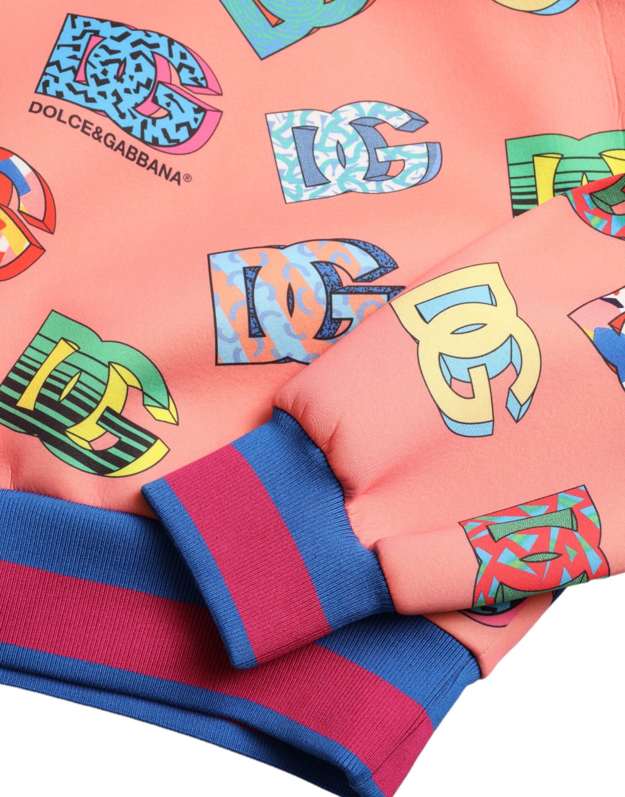 Dolce & Gabbana Salmon Pink Logo Print Sweatshirt Sweater - DEA STILOSA MILANO
