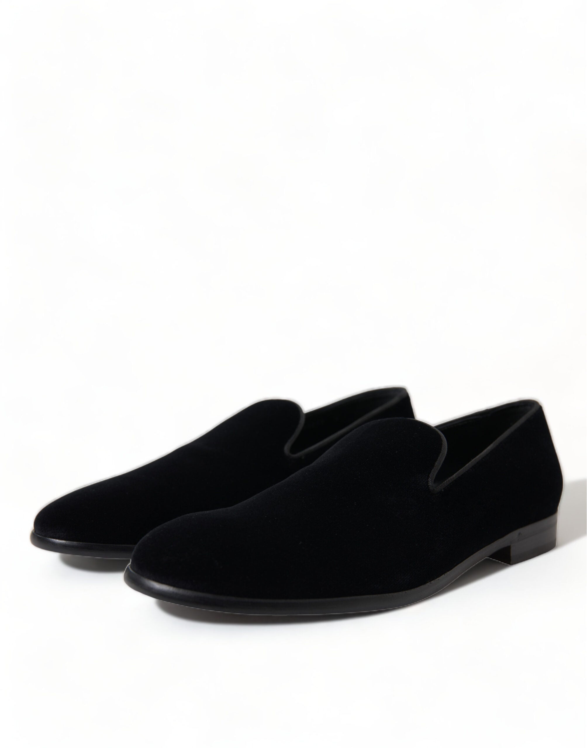Dolce & Gabbana Black Velvet Loafers Formal Shoes - DEA STILOSA MILANO