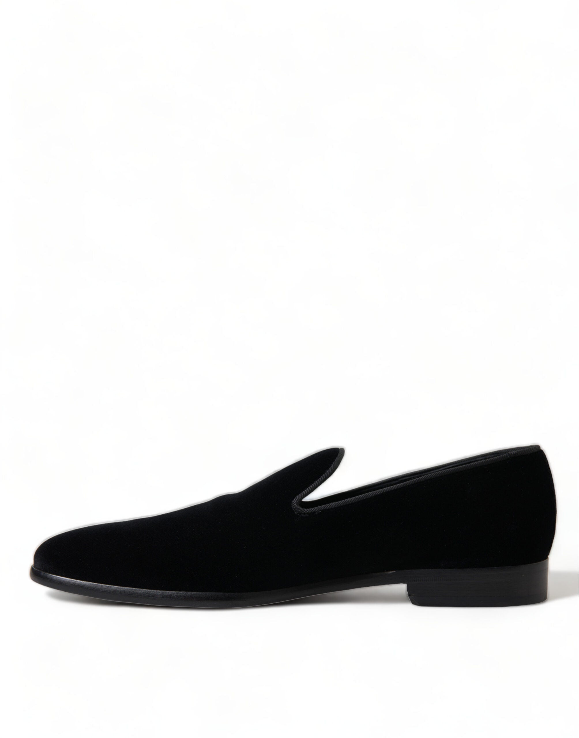 Dolce & Gabbana Black Velvet Loafers Formal Shoes - DEA STILOSA MILANO