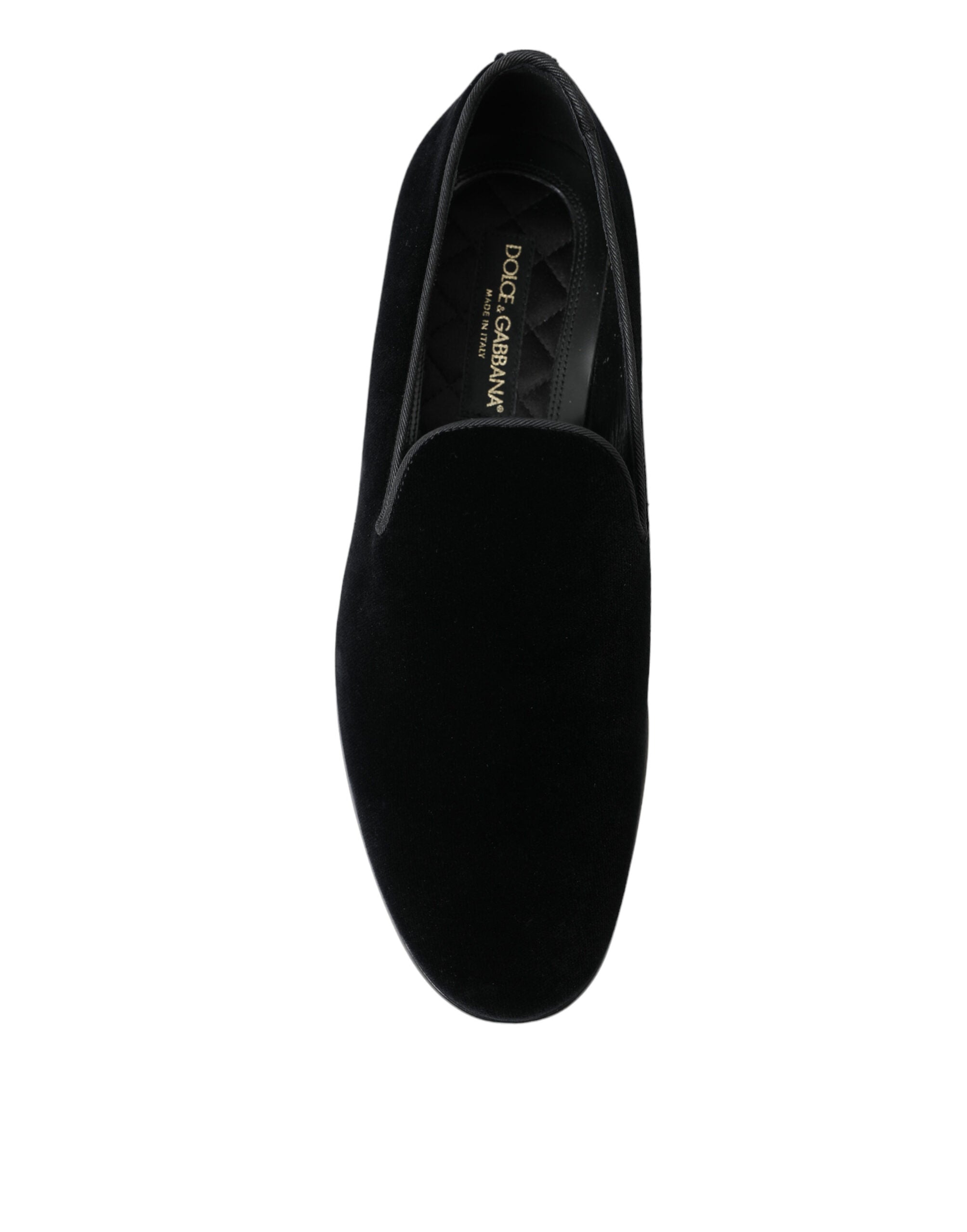 Dolce & Gabbana Black Velvet Loafers Formal Shoes - DEA STILOSA MILANO