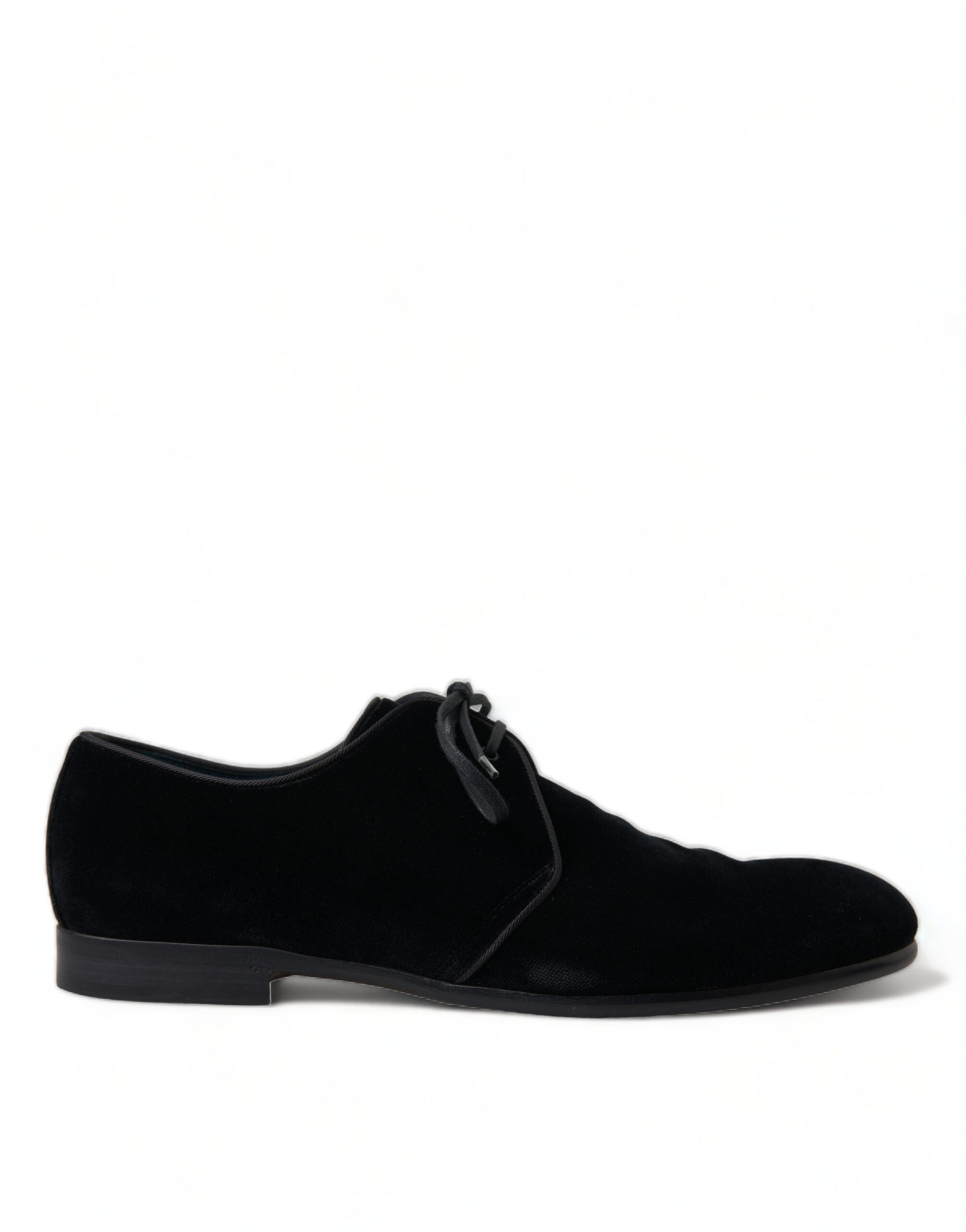 Dolce & Gabbana Black Velvet Lace Up Formal Derby Dress Shoes - DEA STILOSA MILANO