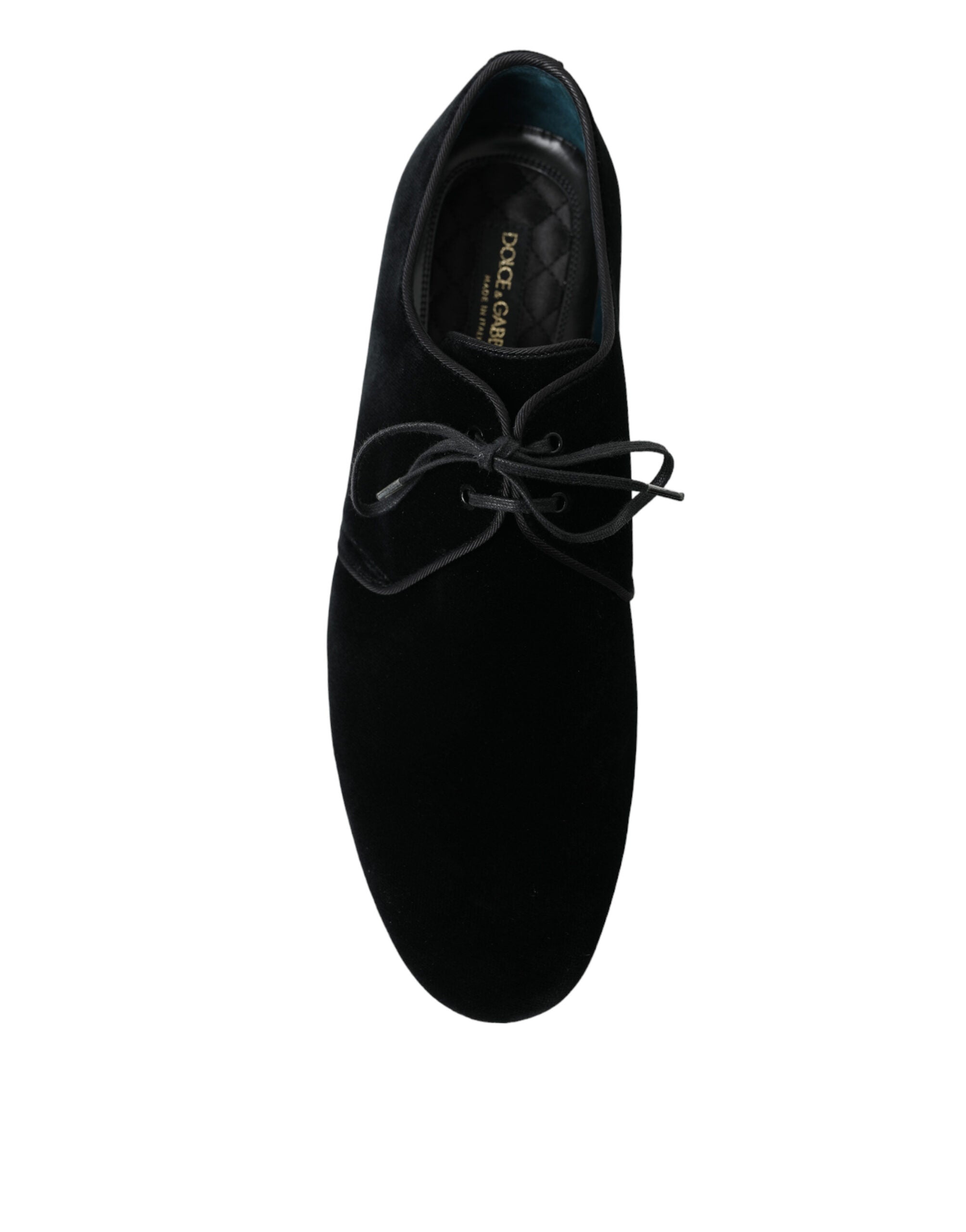 Dolce & Gabbana Black Velvet Lace Up Formal Derby Dress Shoes - DEA STILOSA MILANO