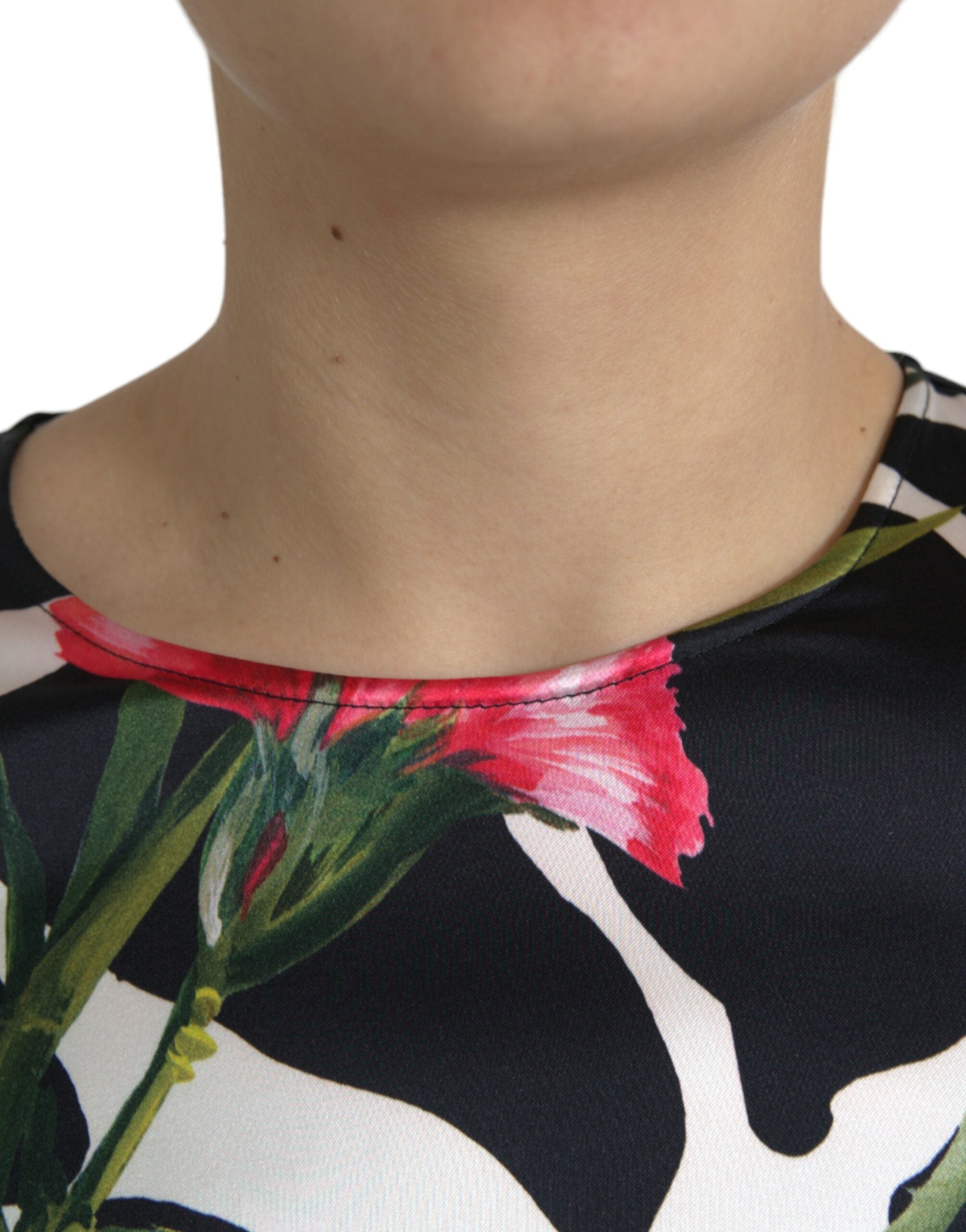 Dolce & Gabbana Multicolor Floral Long Sleeves Cropped Top - DEA STILOSA MILANO