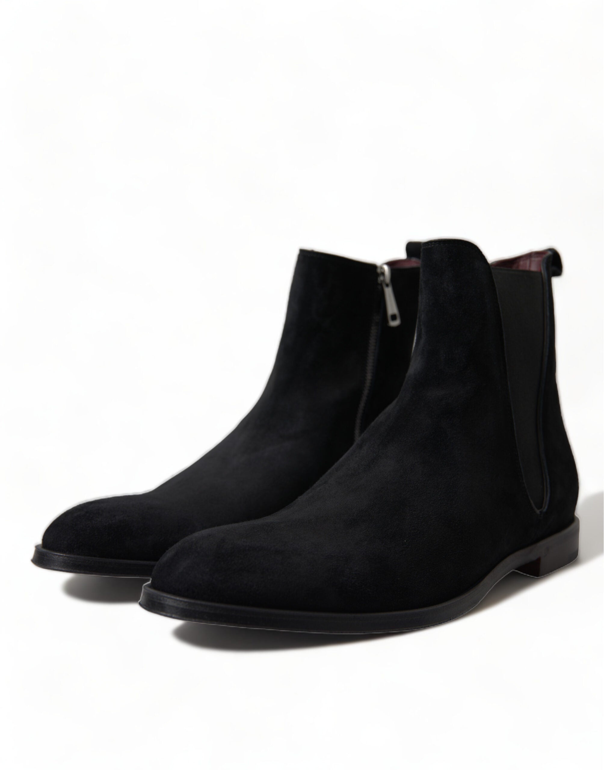 Dolce & Gabbana Black Suede Leather Mid Calf Men Boots Shoes - DEA STILOSA MILANO