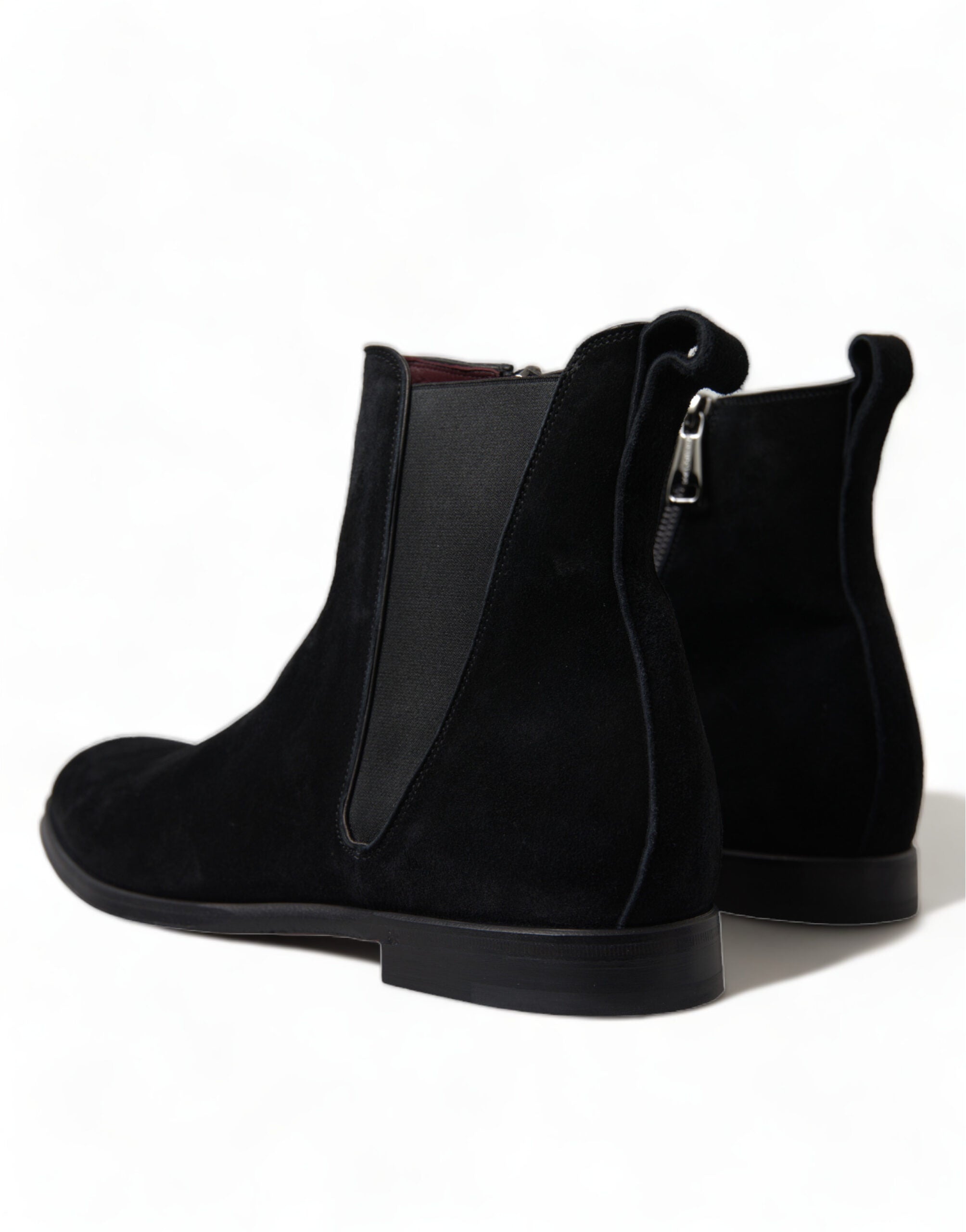 Dolce & Gabbana Black Suede Leather Mid Calf Men Boots Shoes - DEA STILOSA MILANO