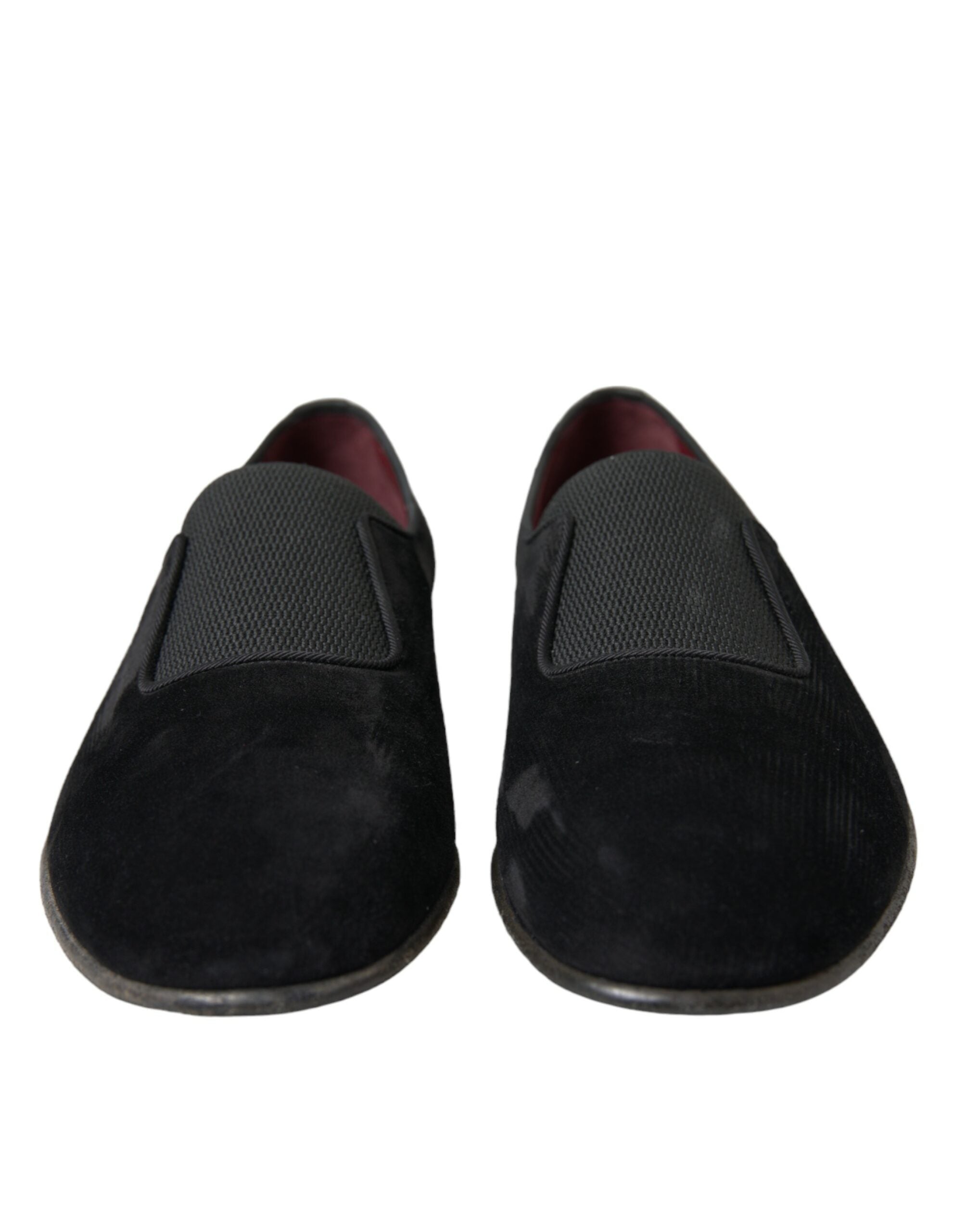 Dolce & Gabbana Black RUNWAY Velour AMALFI Loafers Shoes - DEA STILOSA MILANO