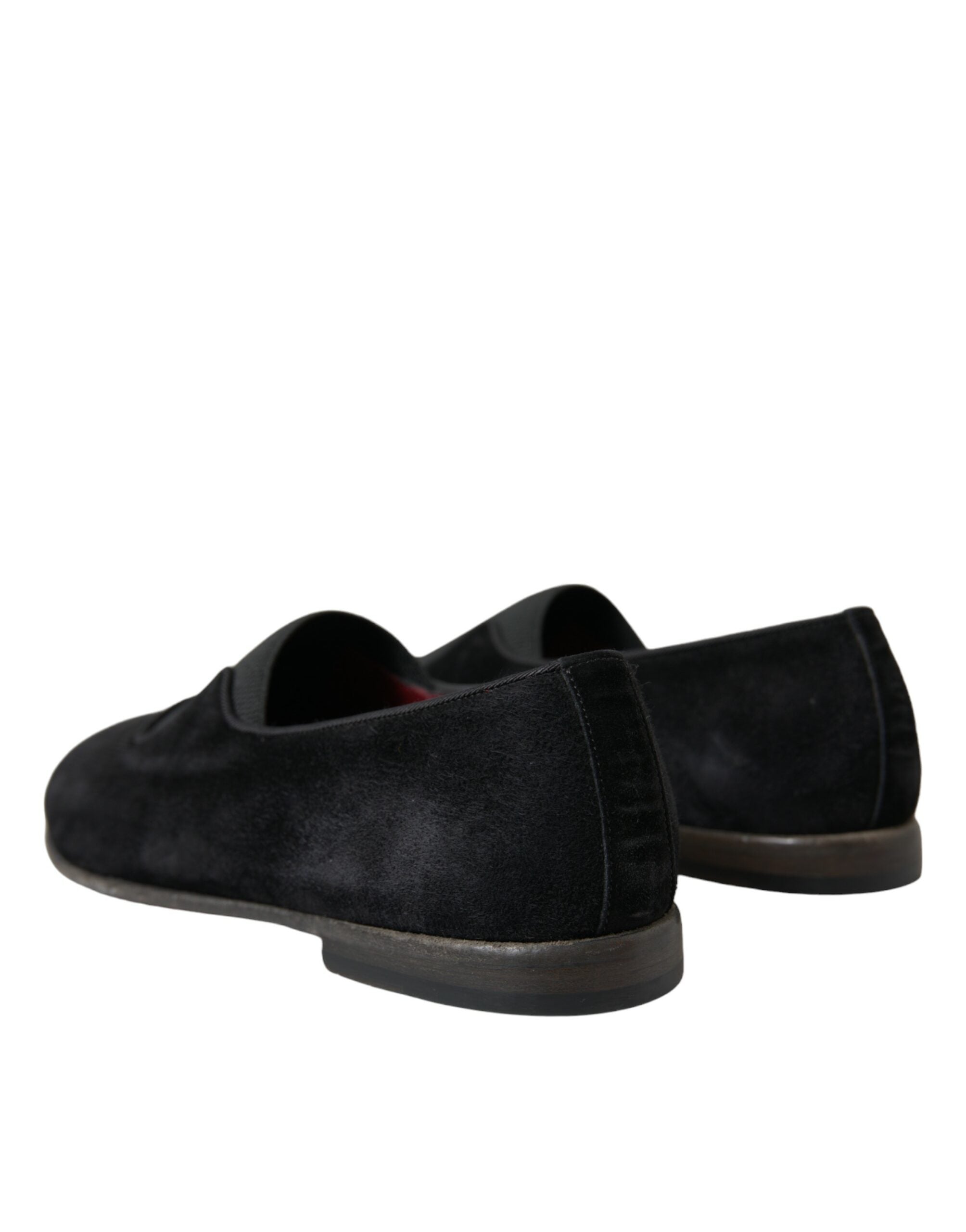 Dolce & Gabbana Black RUNWAY Velour AMALFI Loafers Shoes - DEA STILOSA MILANO