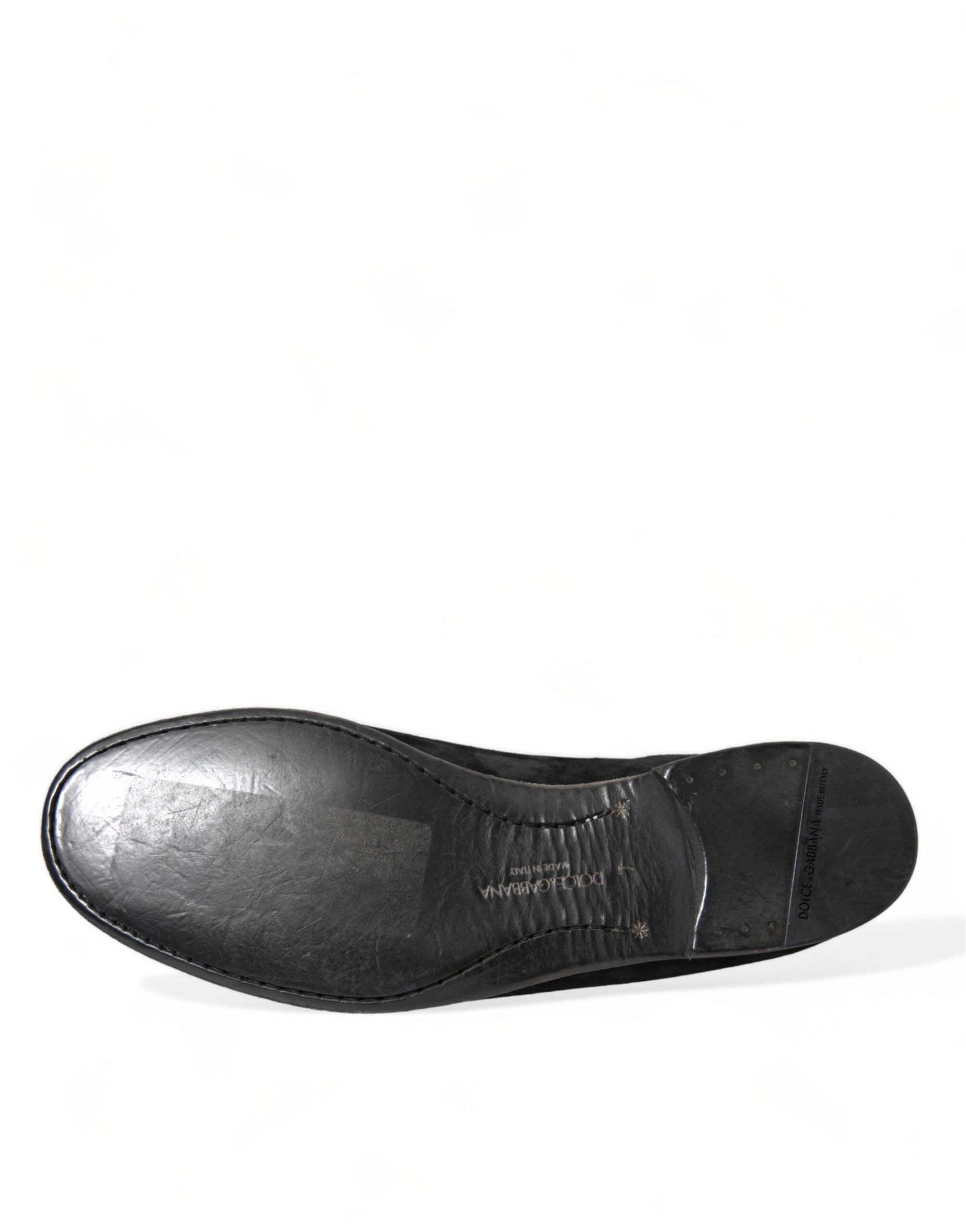 Dolce & Gabbana Black RUNWAY Velour AMALFI Loafers Shoes - DEA STILOSA MILANO