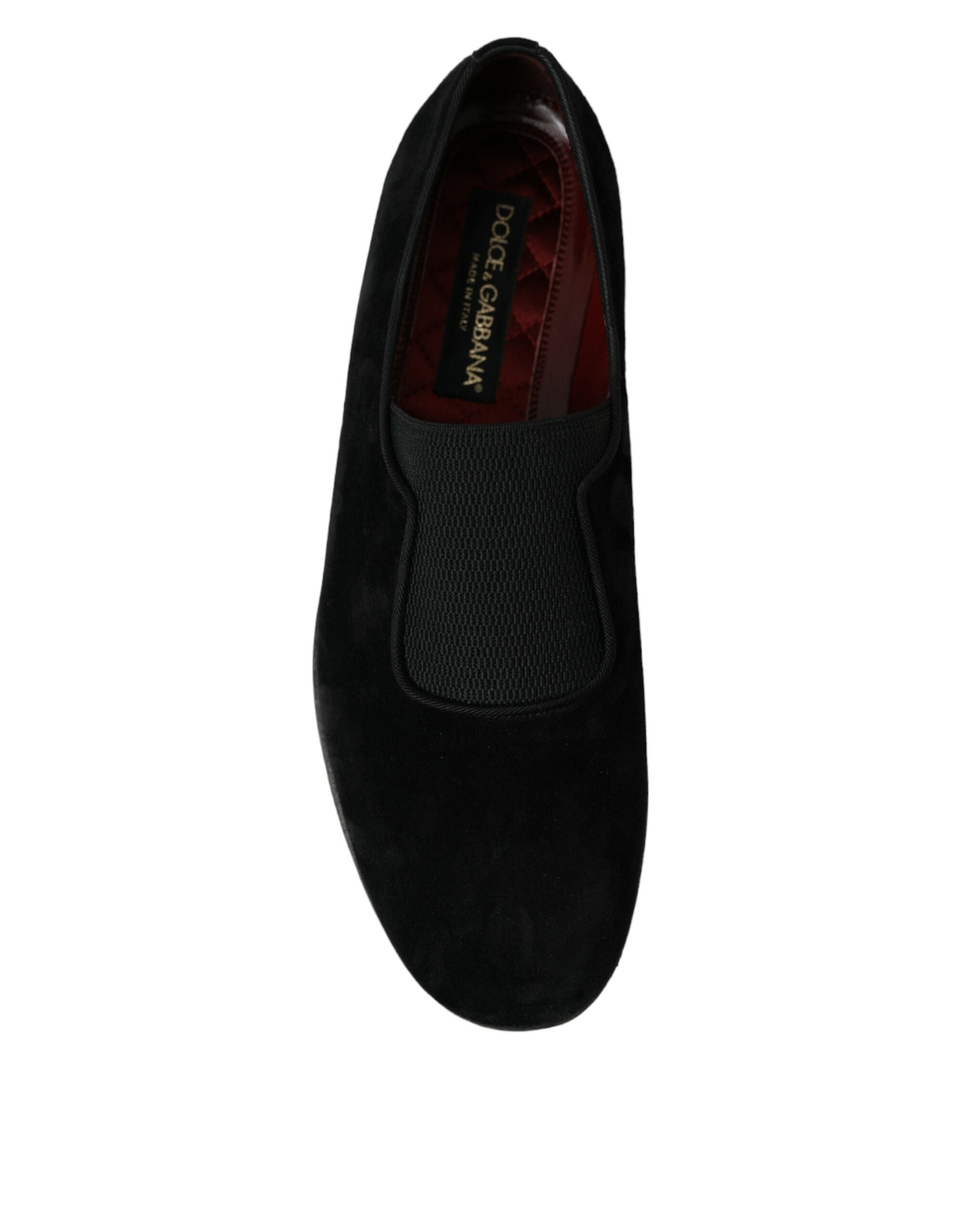 Dolce & Gabbana Black RUNWAY Velour AMALFI Loafers Shoes - DEA STILOSA MILANO