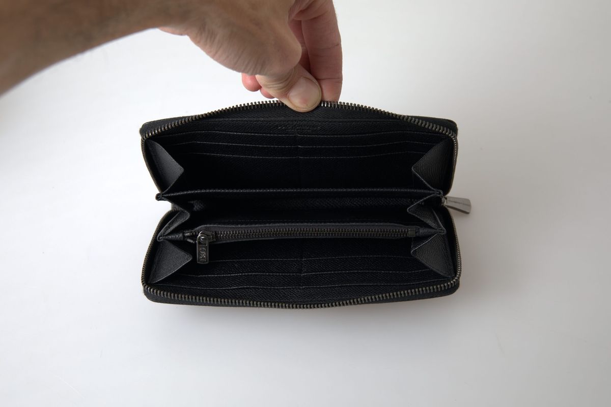 Dolce & Gabbana Black Leather Zip Around Continental Men Wallet - DEA STILOSA MILANO