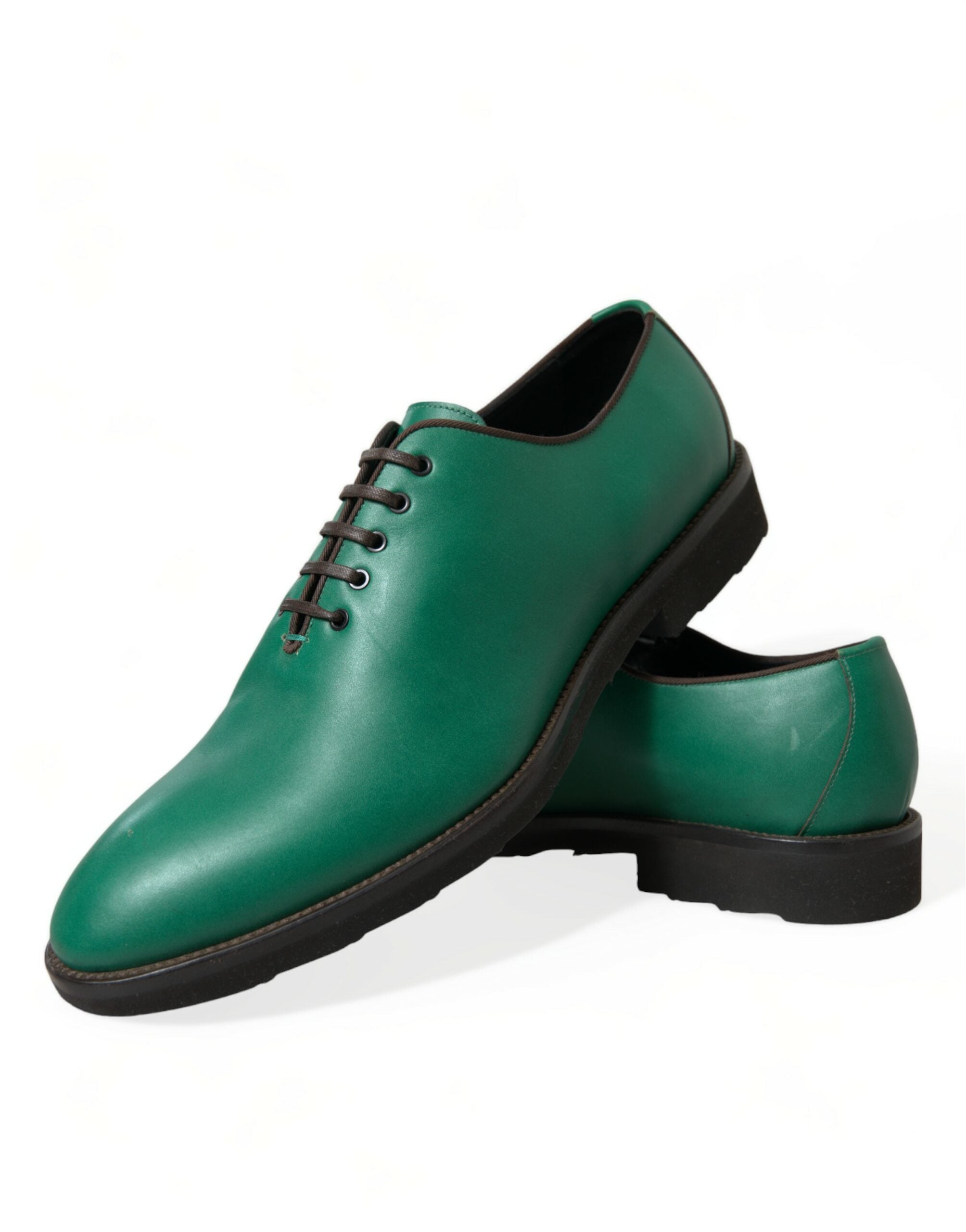 Dolce & Gabbana Green Leather Lace Up Oxford Dress Shoes - DEA STILOSA MILANO