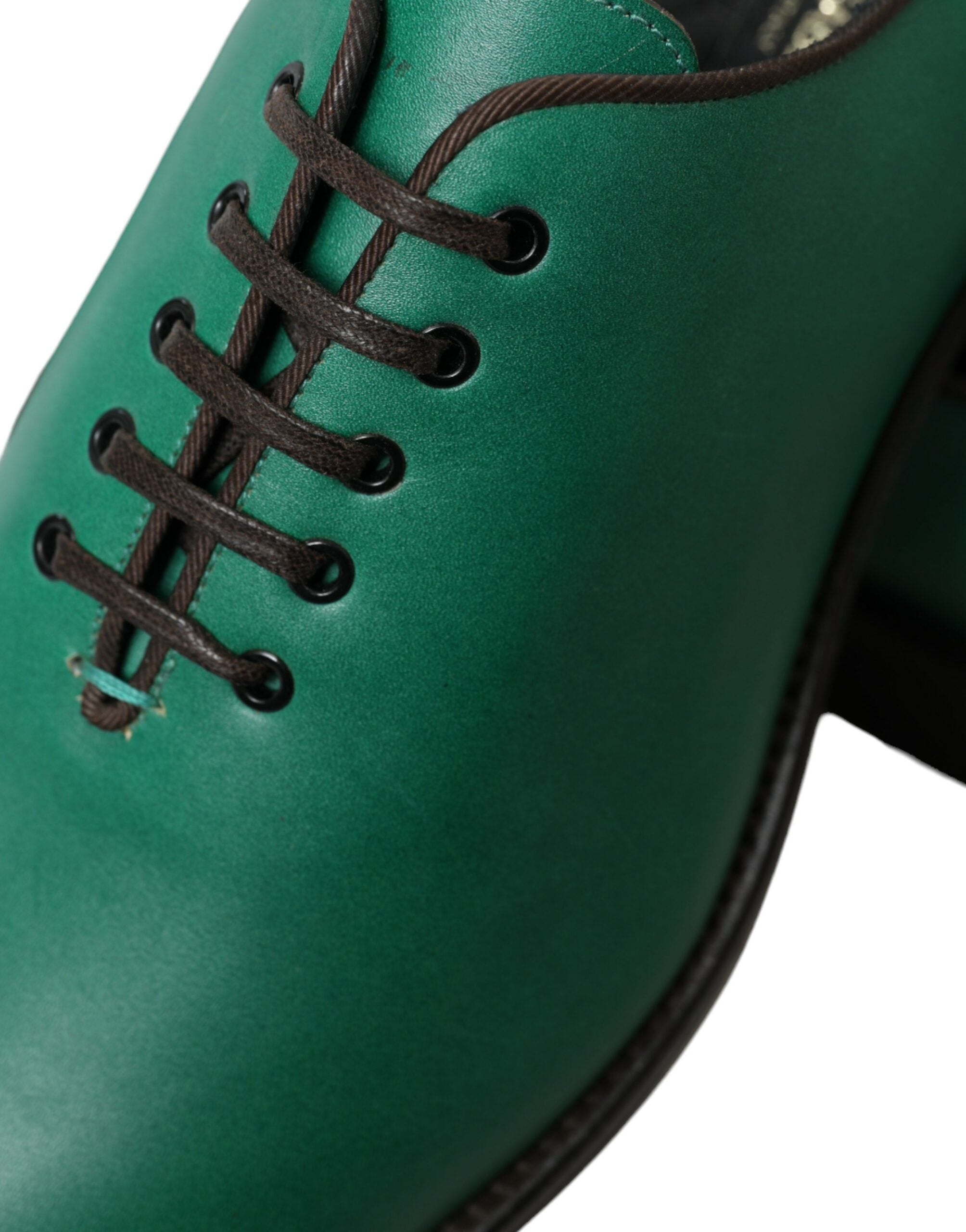 Dolce & Gabbana Green Leather Lace Up Oxford Dress Shoes - DEA STILOSA MILANO