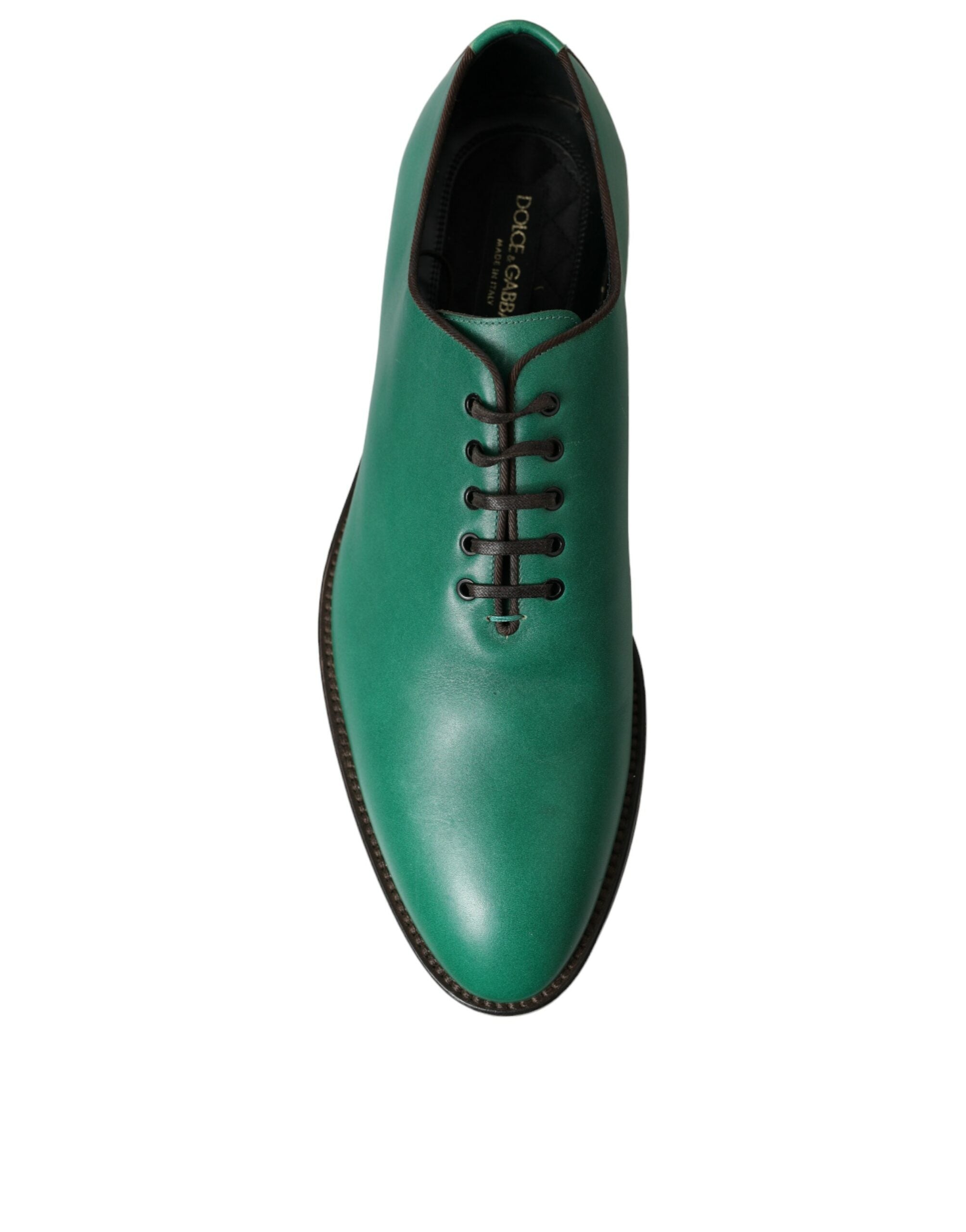 Dolce & Gabbana Green Leather Lace Up Oxford Dress Shoes - DEA STILOSA MILANO