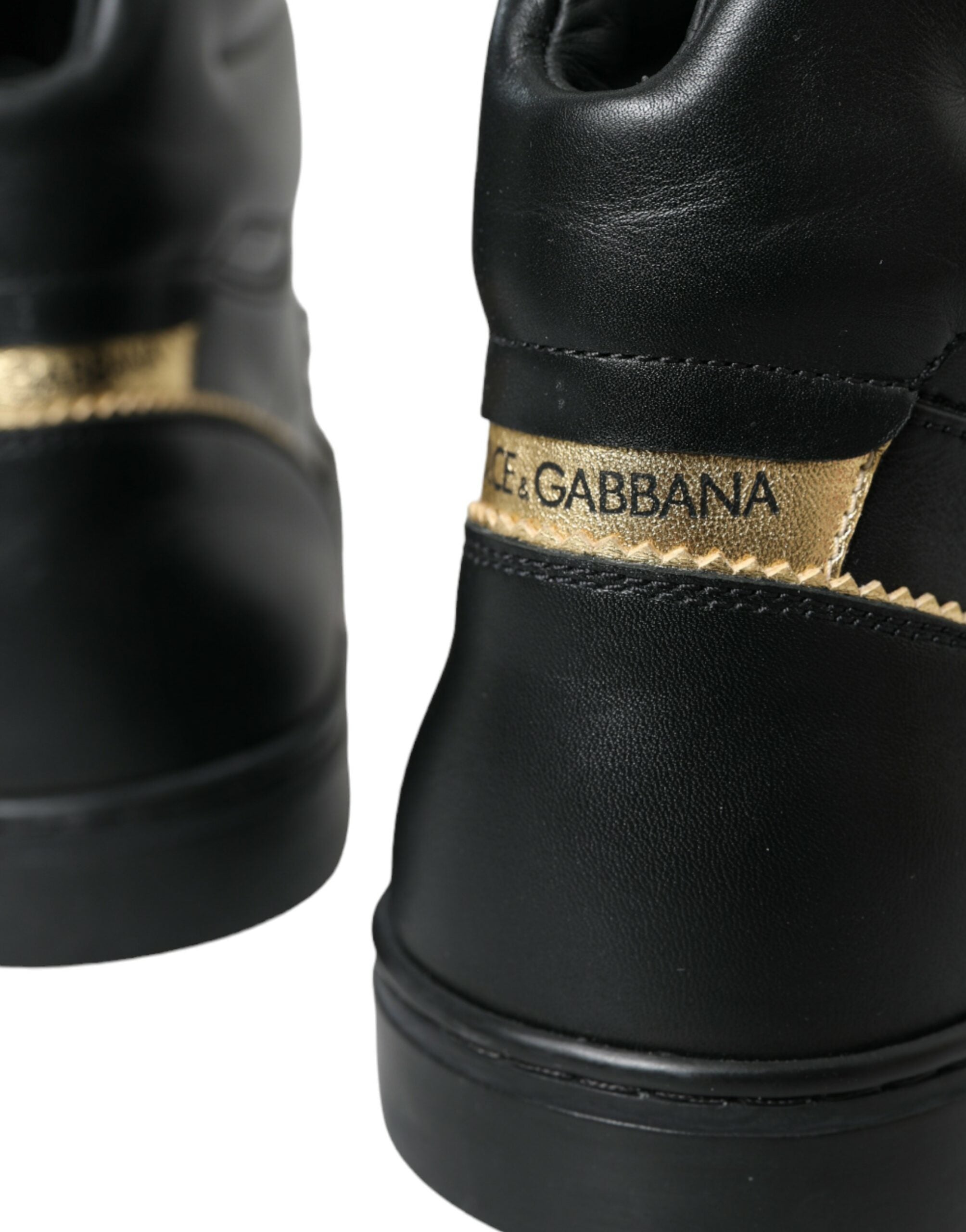 Dolce & Gabbana Black Crown Bee logo Mid Top Portofino Sneakers Shoes - DEA STILOSA MILANO