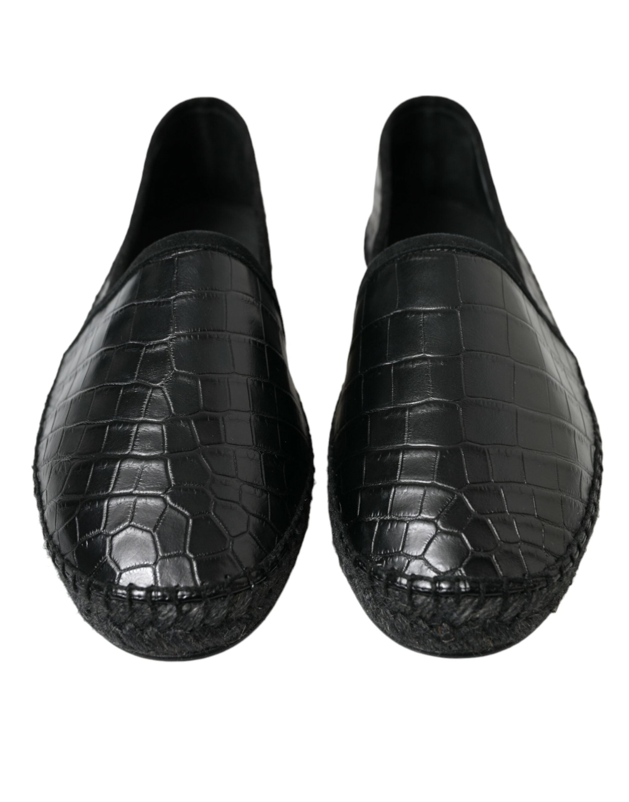 Dolce & Gabbana Black Exotic Leather Espadrilles Slip On Shoes - DEA STILOSA MILANO
