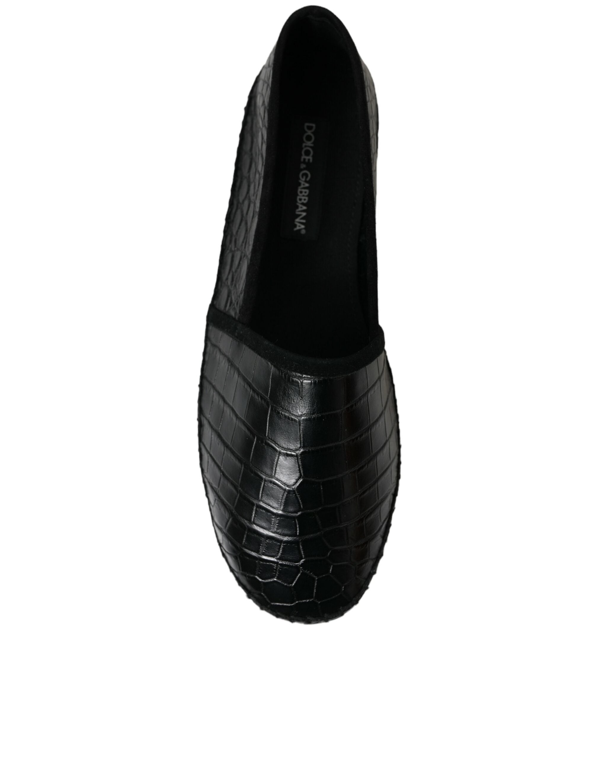 Dolce & Gabbana Black Exotic Leather Espadrilles Slip On Shoes - DEA STILOSA MILANO