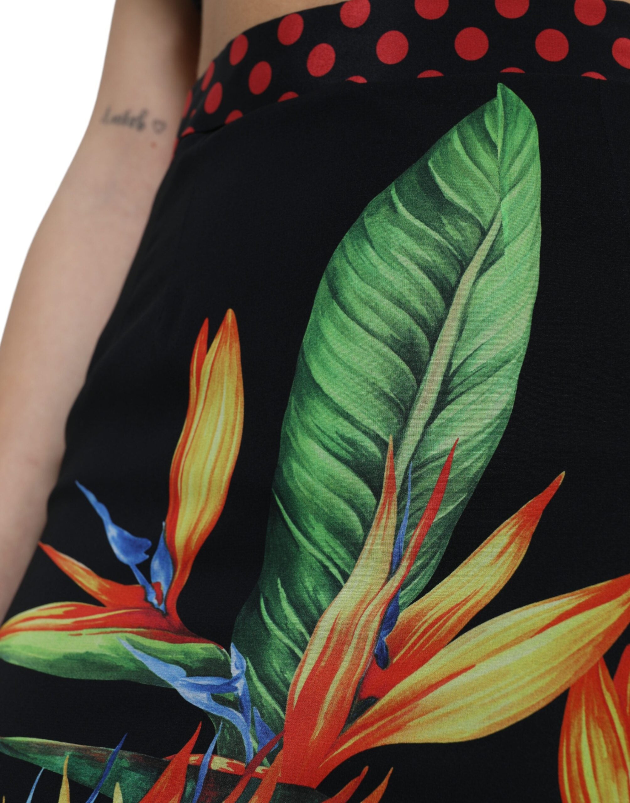 Dolce & Gabbana Black Strelitzia High Waist Pencil Cut Skirt - DEA STILOSA MILANO